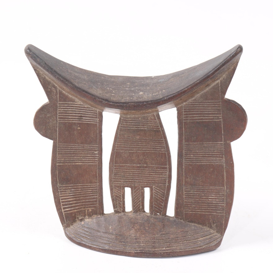 Ethiopian Carved Wood Headrest