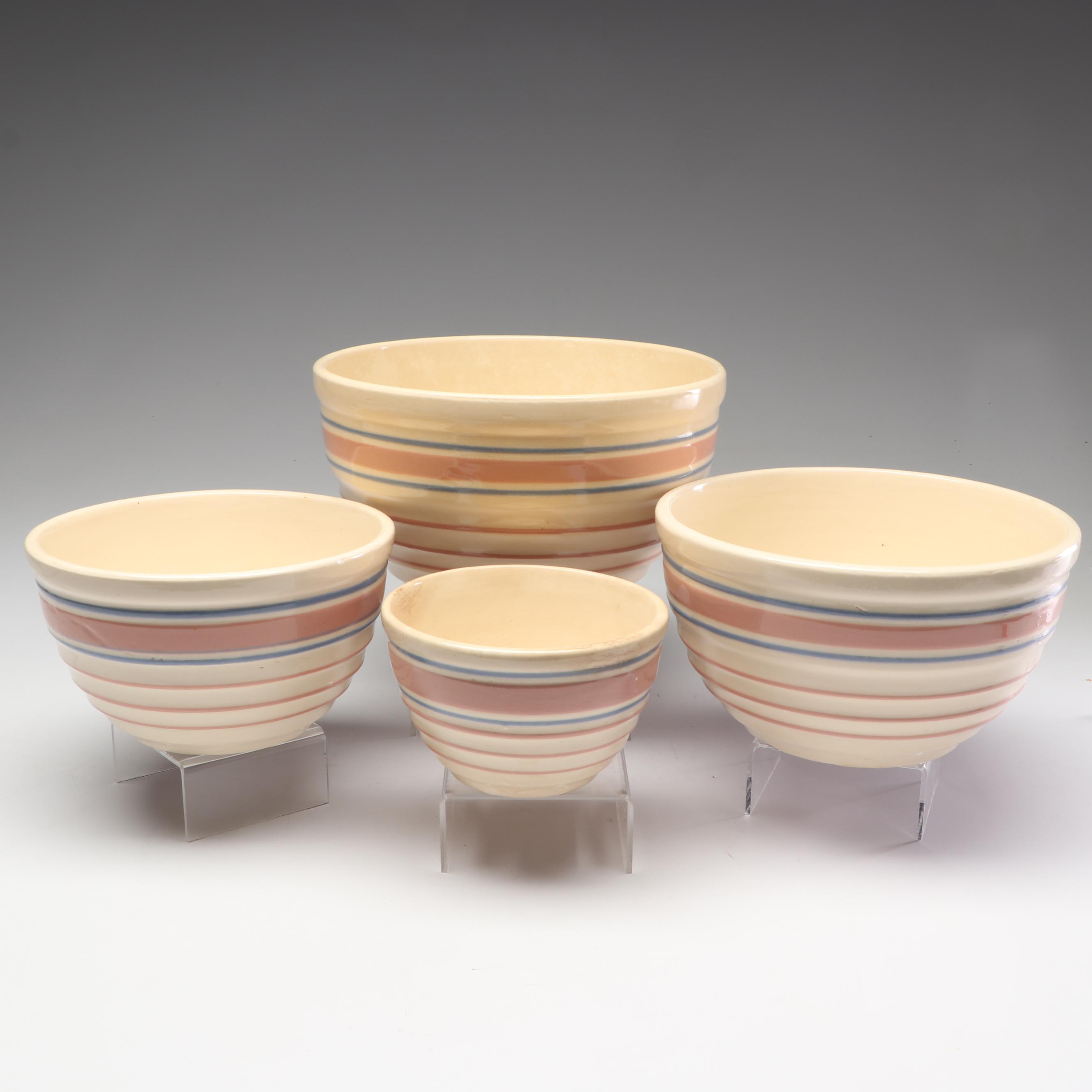 McCoy Stoneware Nesting Mixing Bowls, Mid-Century