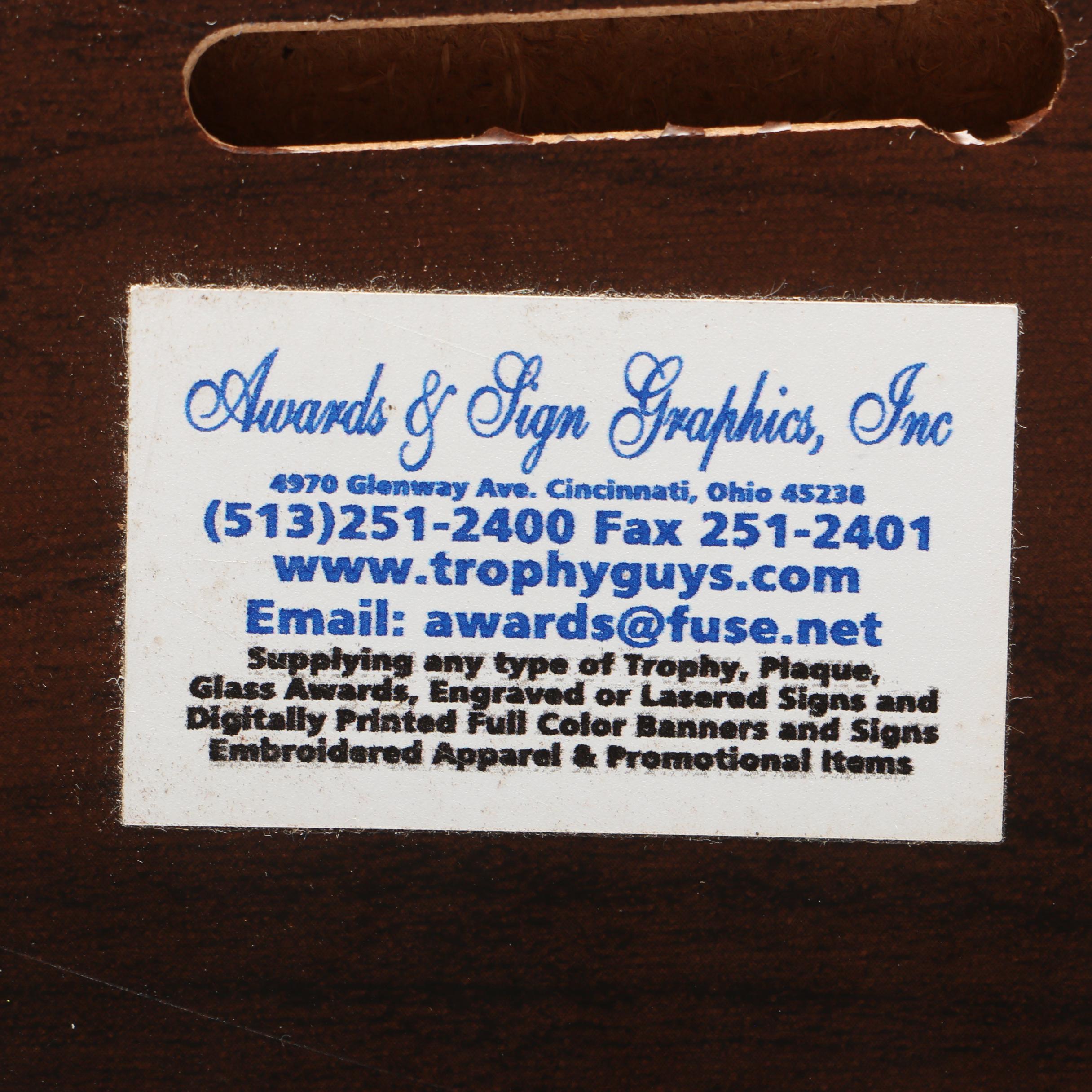 "John Hunt" Legal Award Plaque Props From "The Old Man & The Gun"