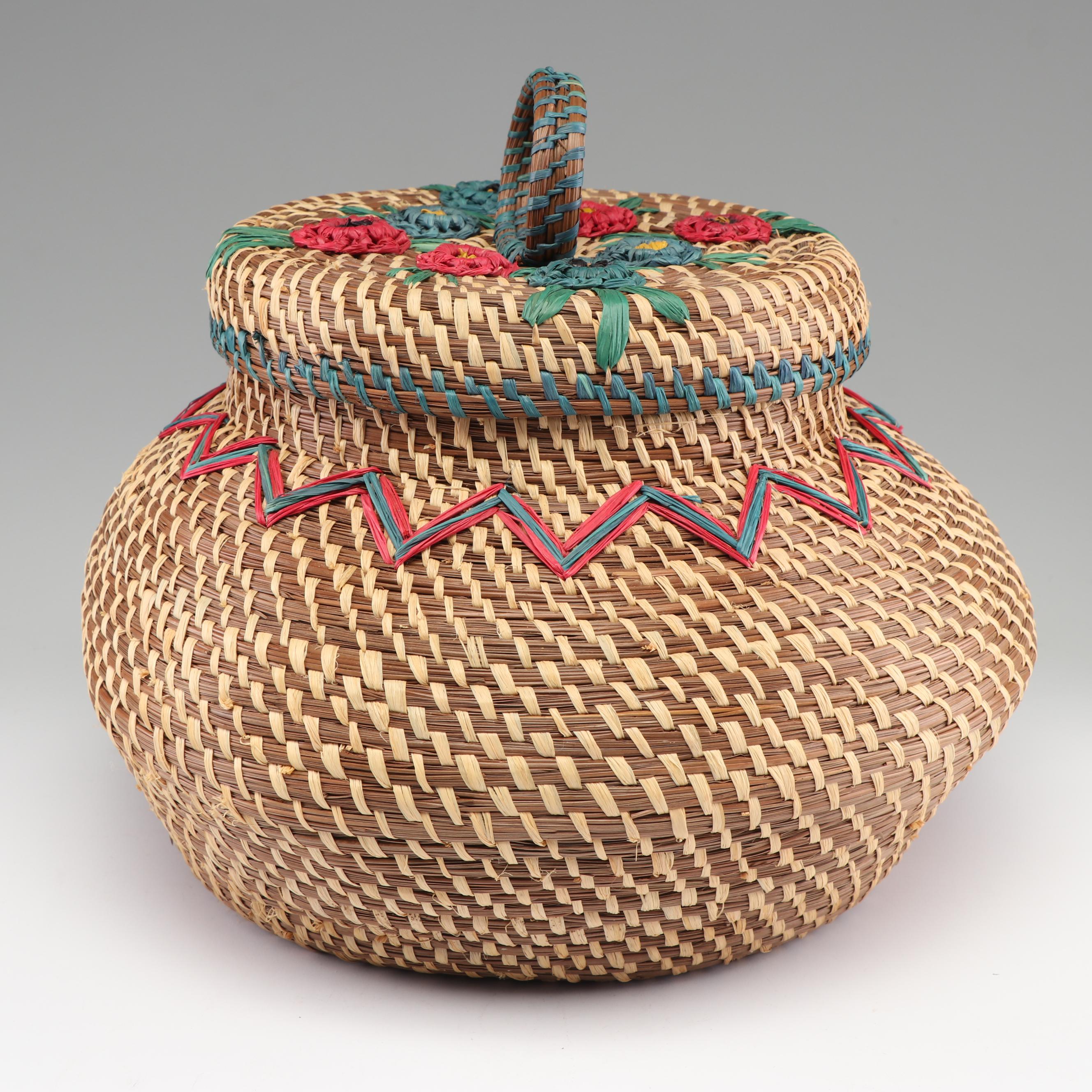 Handwoven Loretta Langley Coushatta Basket