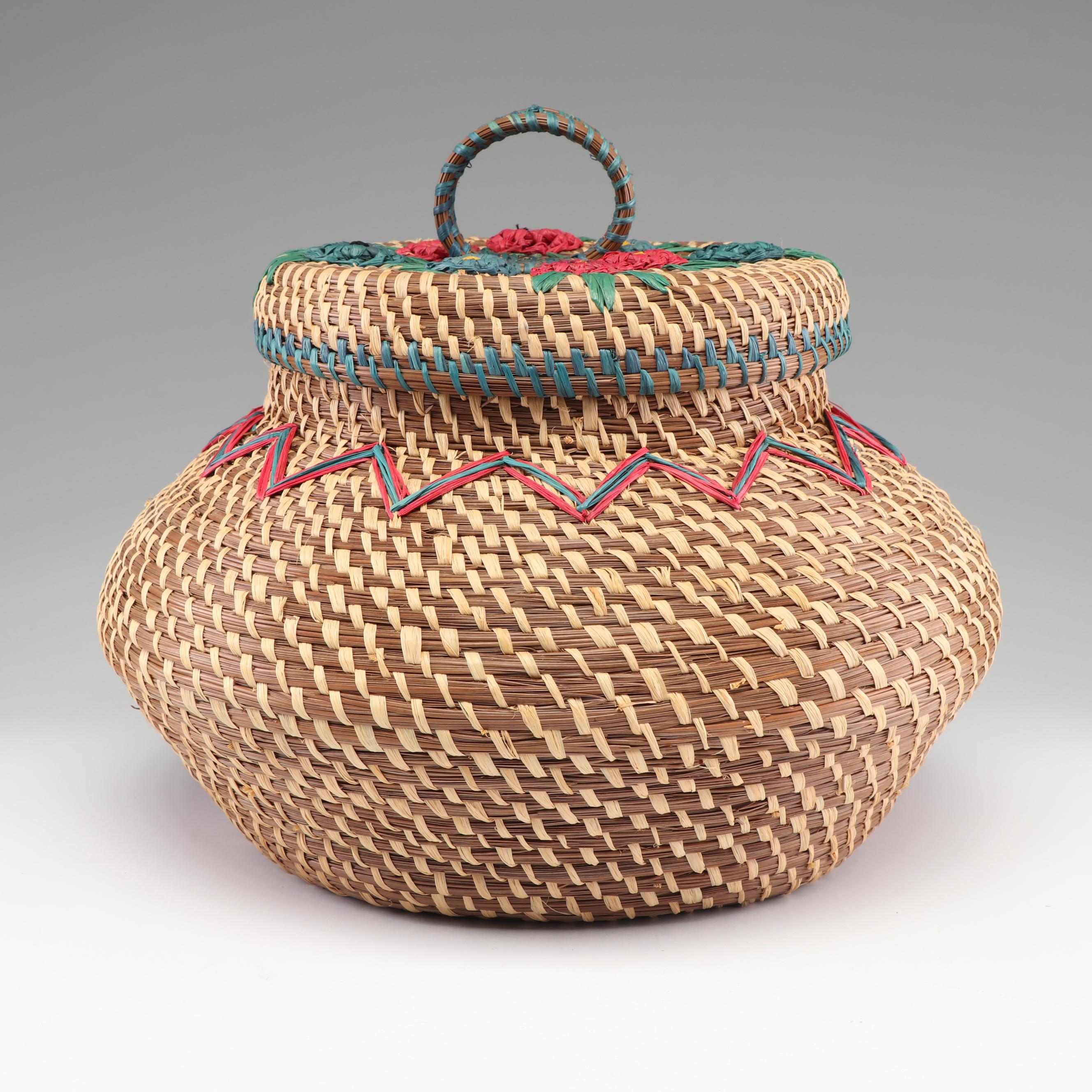 Handwoven Loretta Langley Coushatta Basket