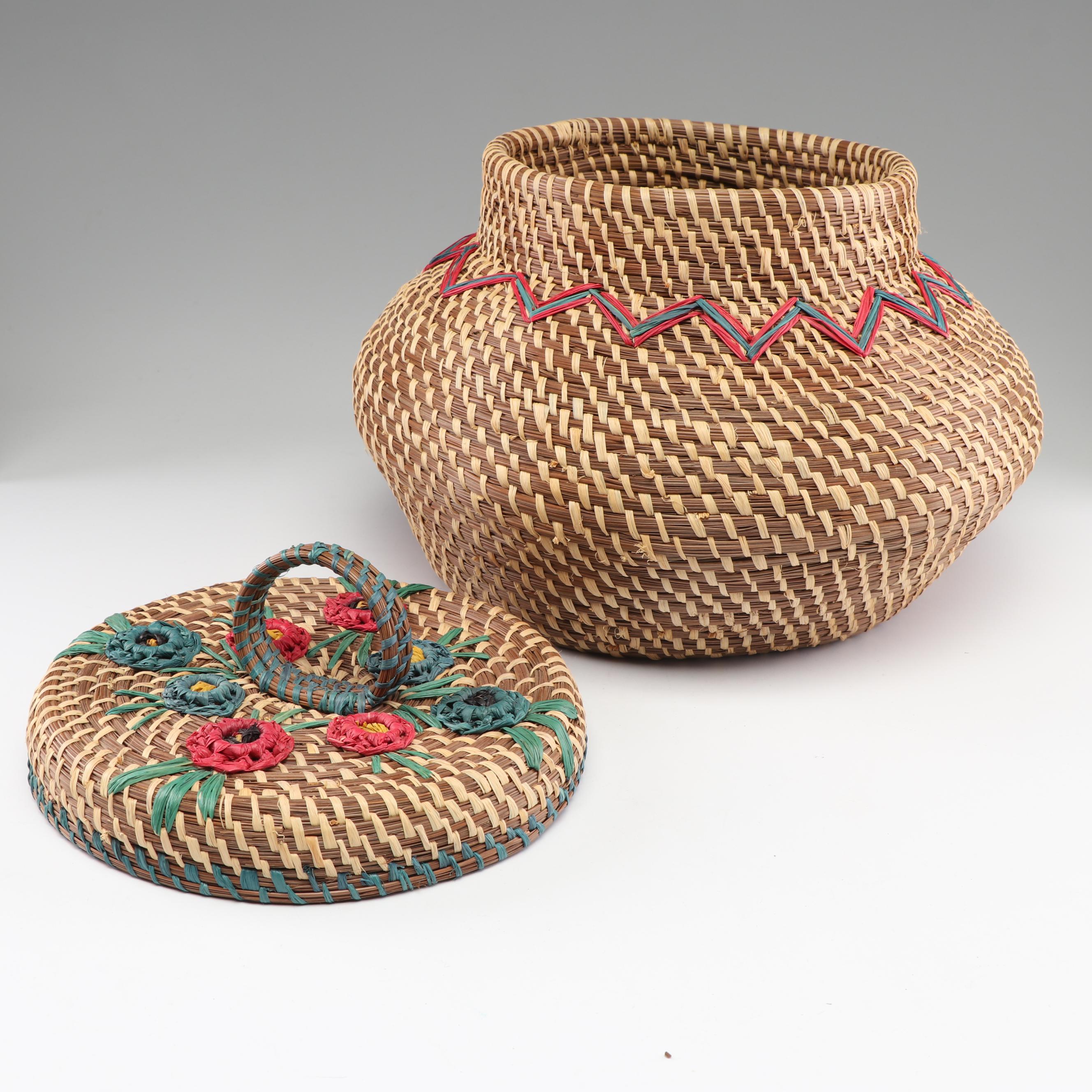 Handwoven Loretta Langley Coushatta Basket