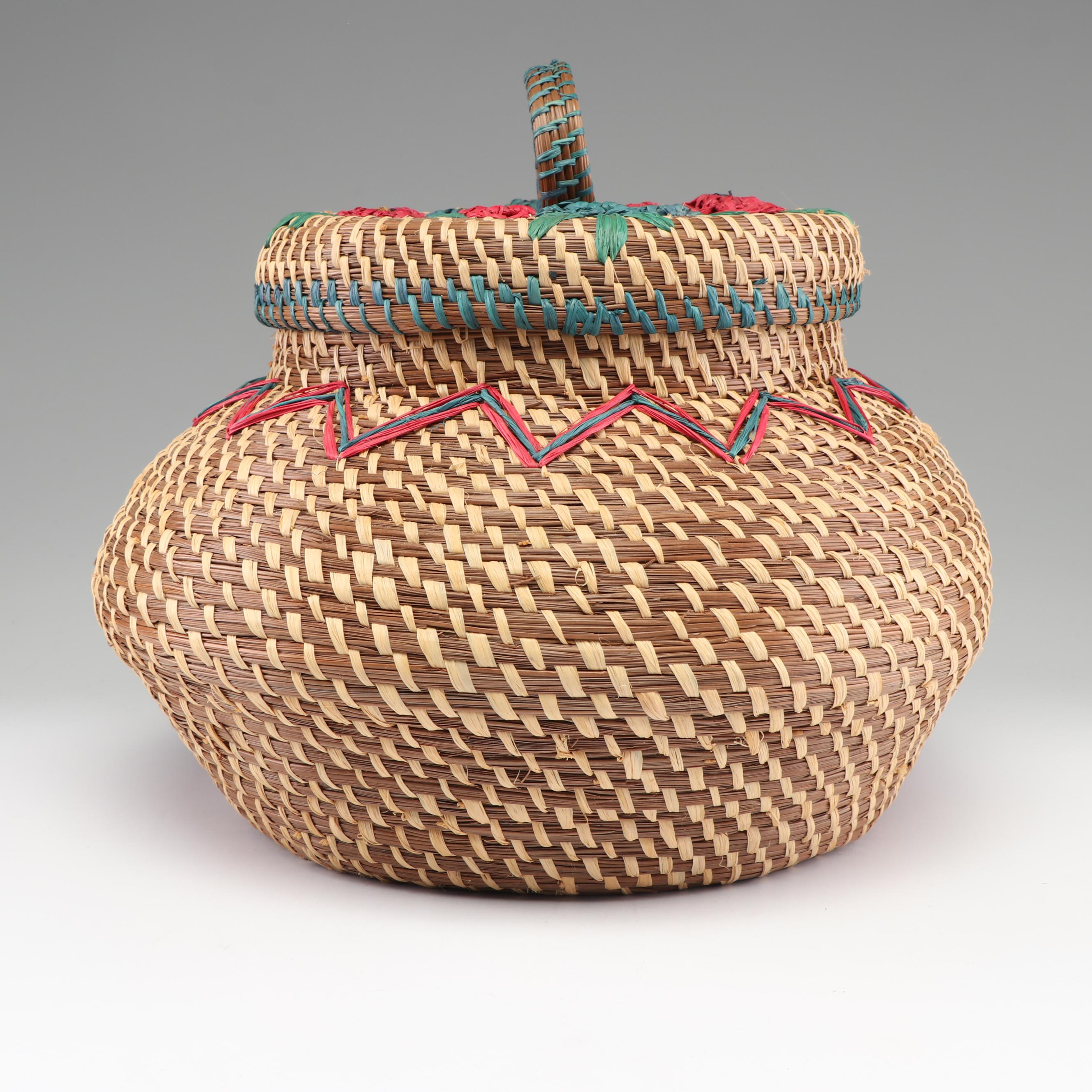 Handwoven Loretta Langley Coushatta Basket