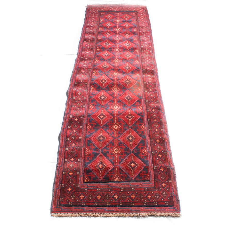 2'2 x 8'9 Hand-Knotted Afghan Baluch Carpet Runner
