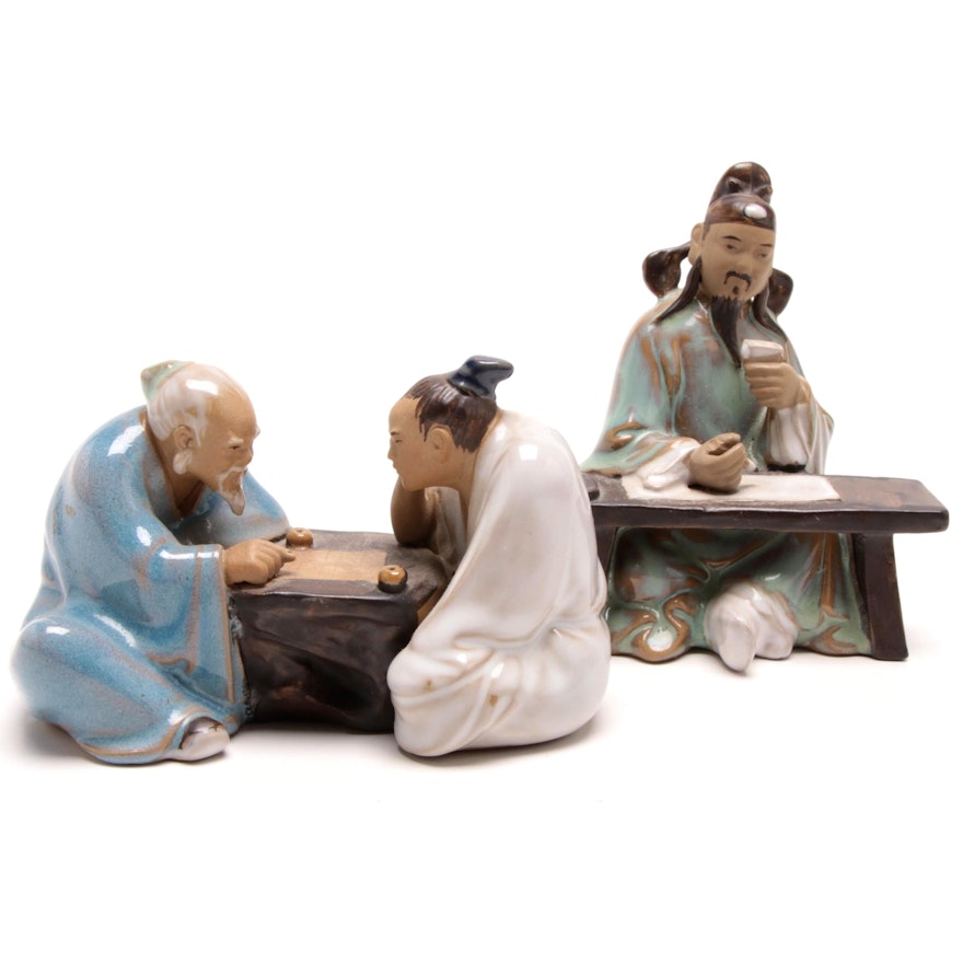 Chinese Shiwan Style Ceramic Figurines