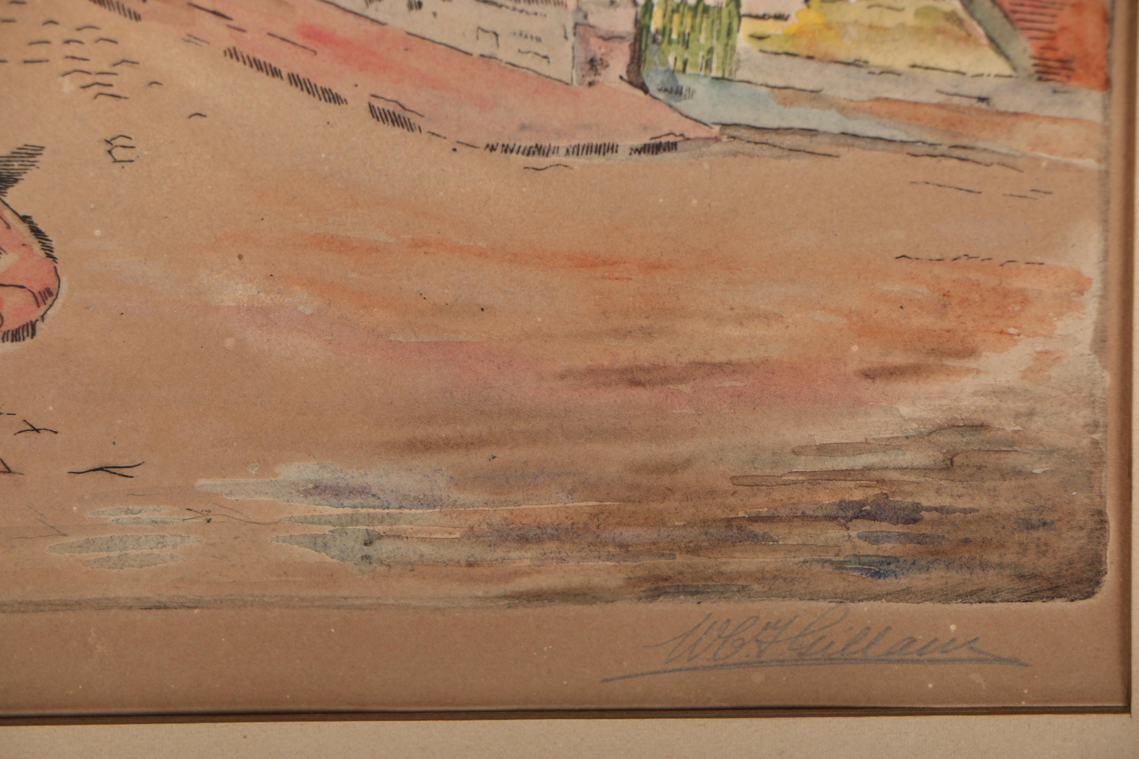 William C. Gillam Hand-Colored Etching "Chartres Cathedral, France"