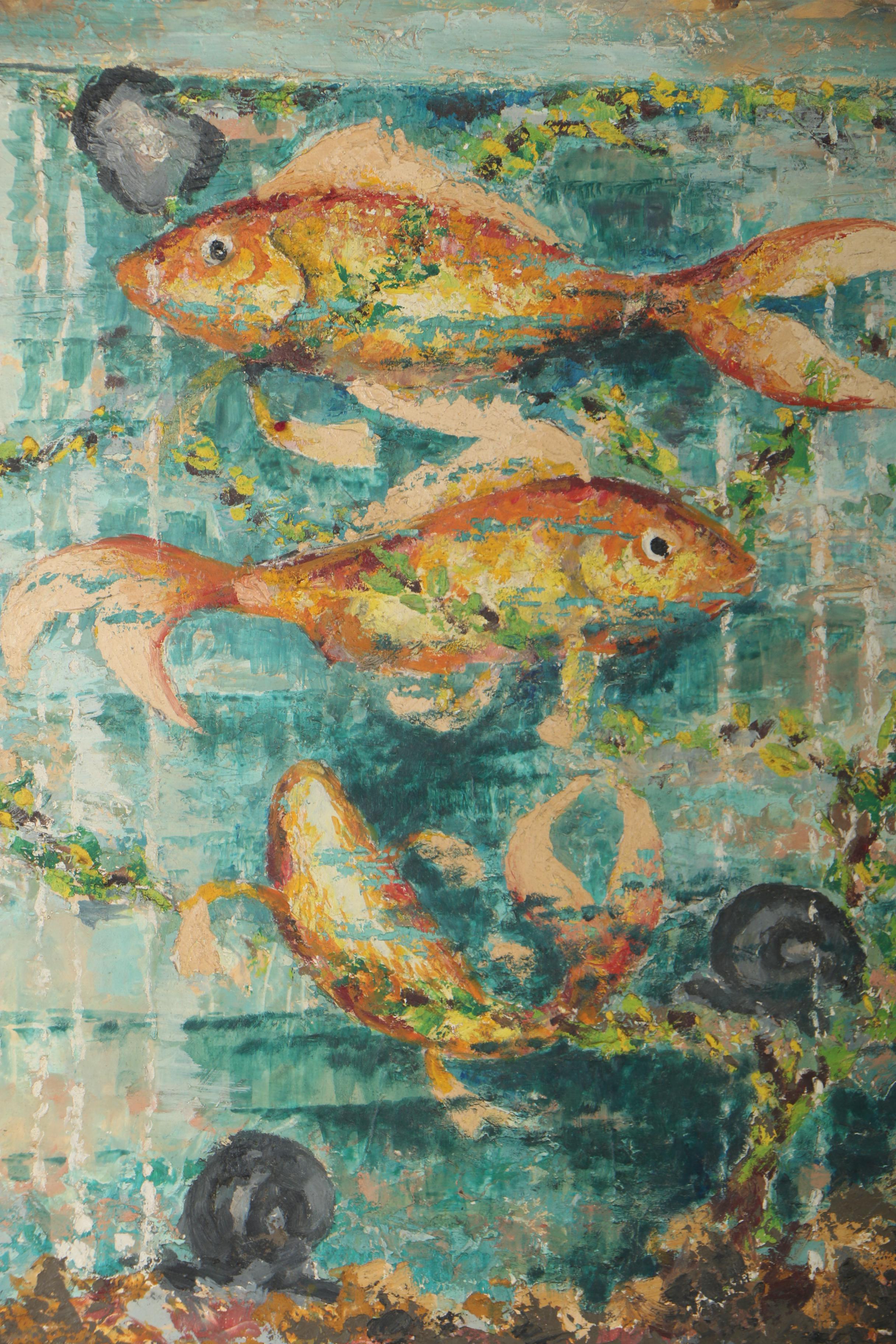 Willard F. Clark Oil Painting "Gold Fish", 1961