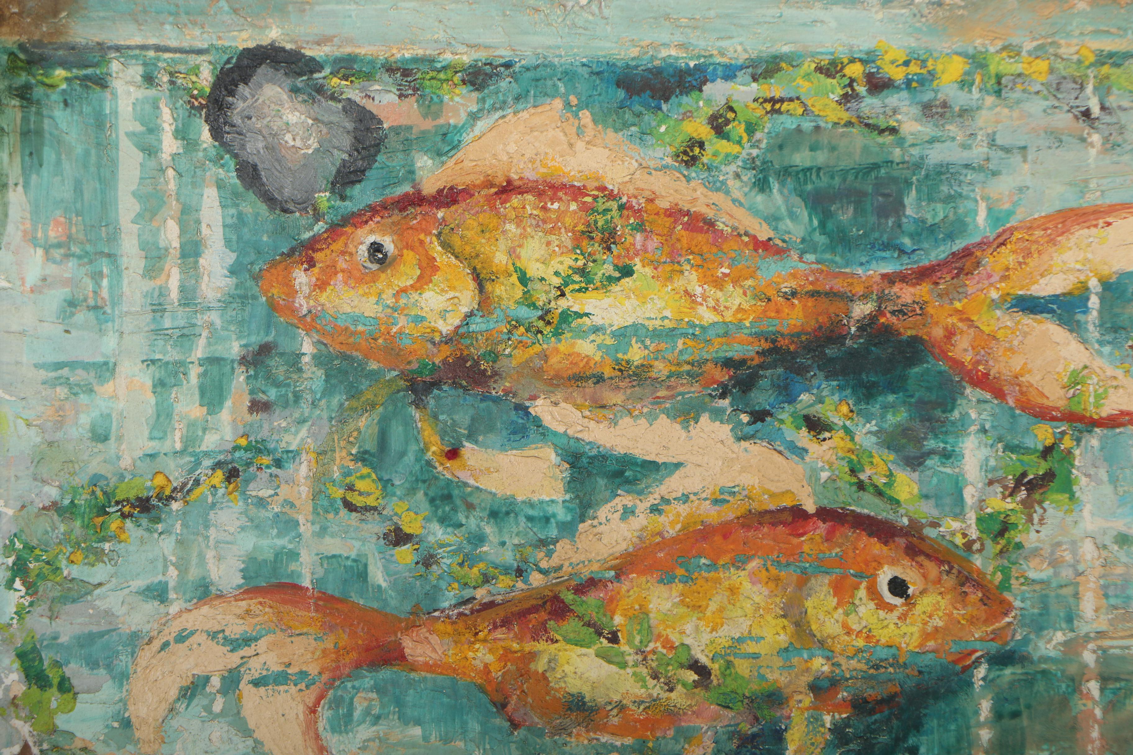 Willard F. Clark Oil Painting "Gold Fish", 1961