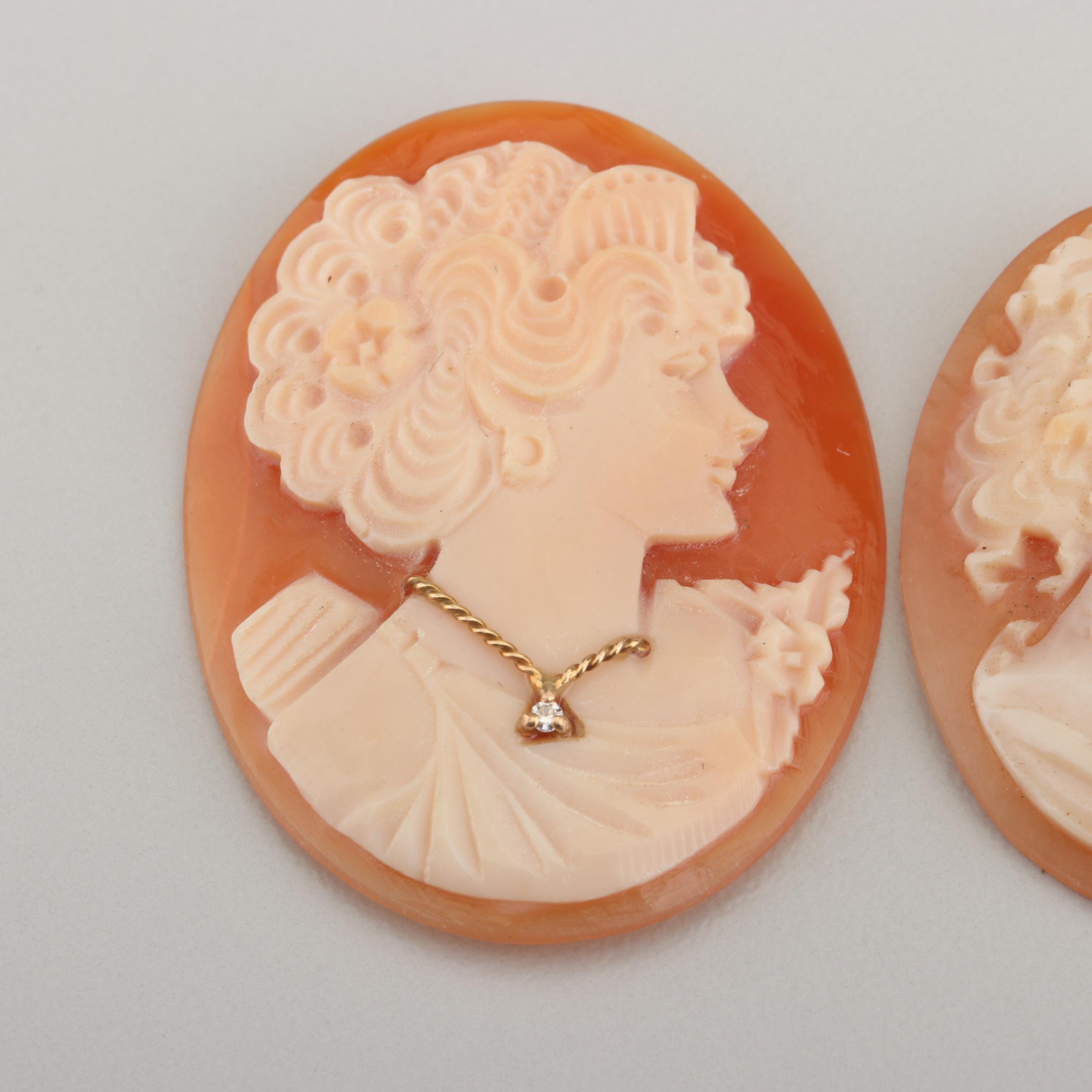 Loose Carved Shell Cameos Including Habille