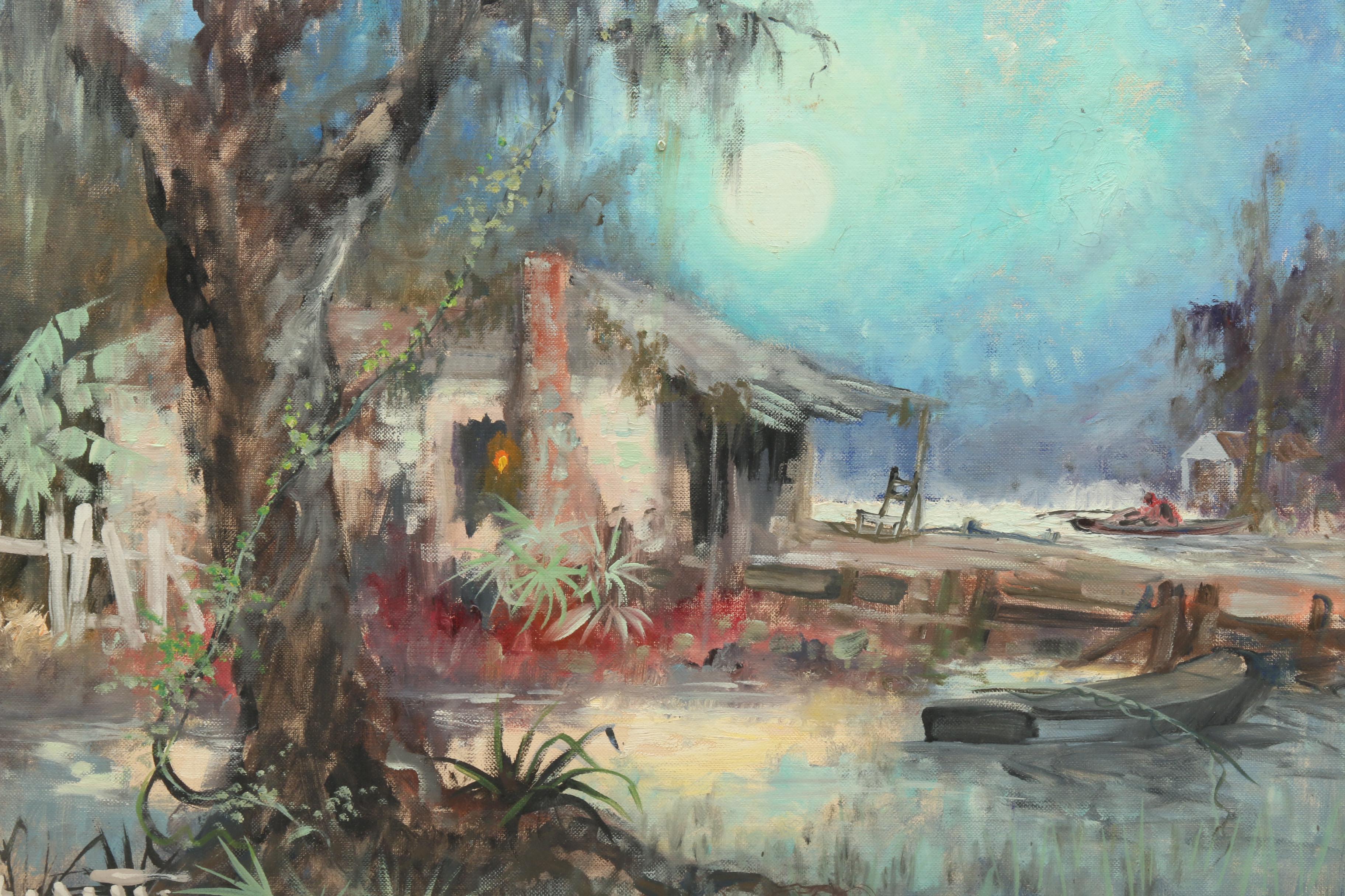 Colette Pope Heldner Oil Painting "Swamp Idyll (Louisiana Bayou Country)"