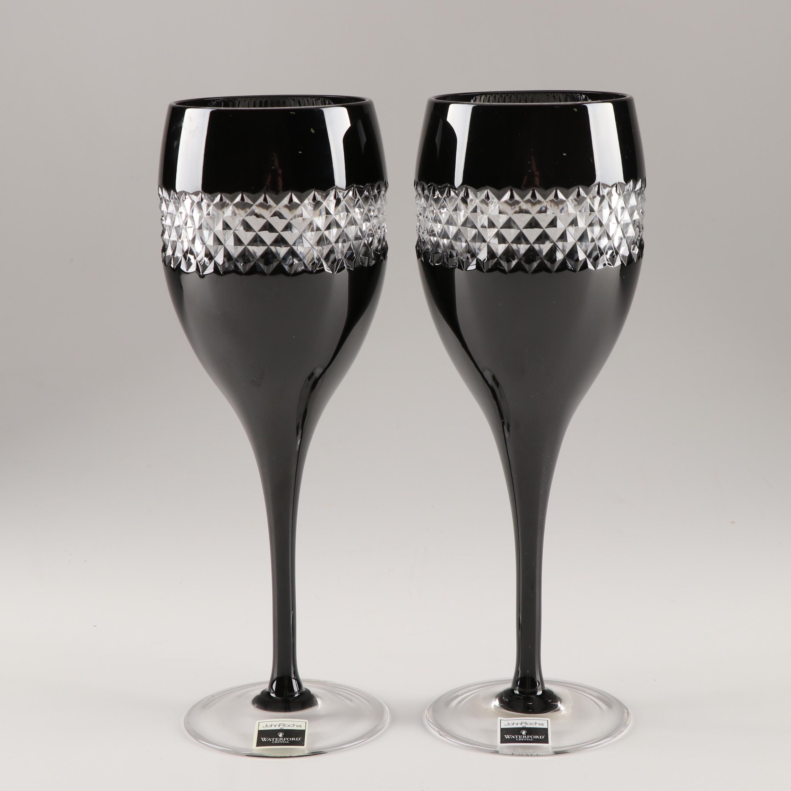 John Rocha at Waterford Crystal "Black Cut" Red Wine Glasses