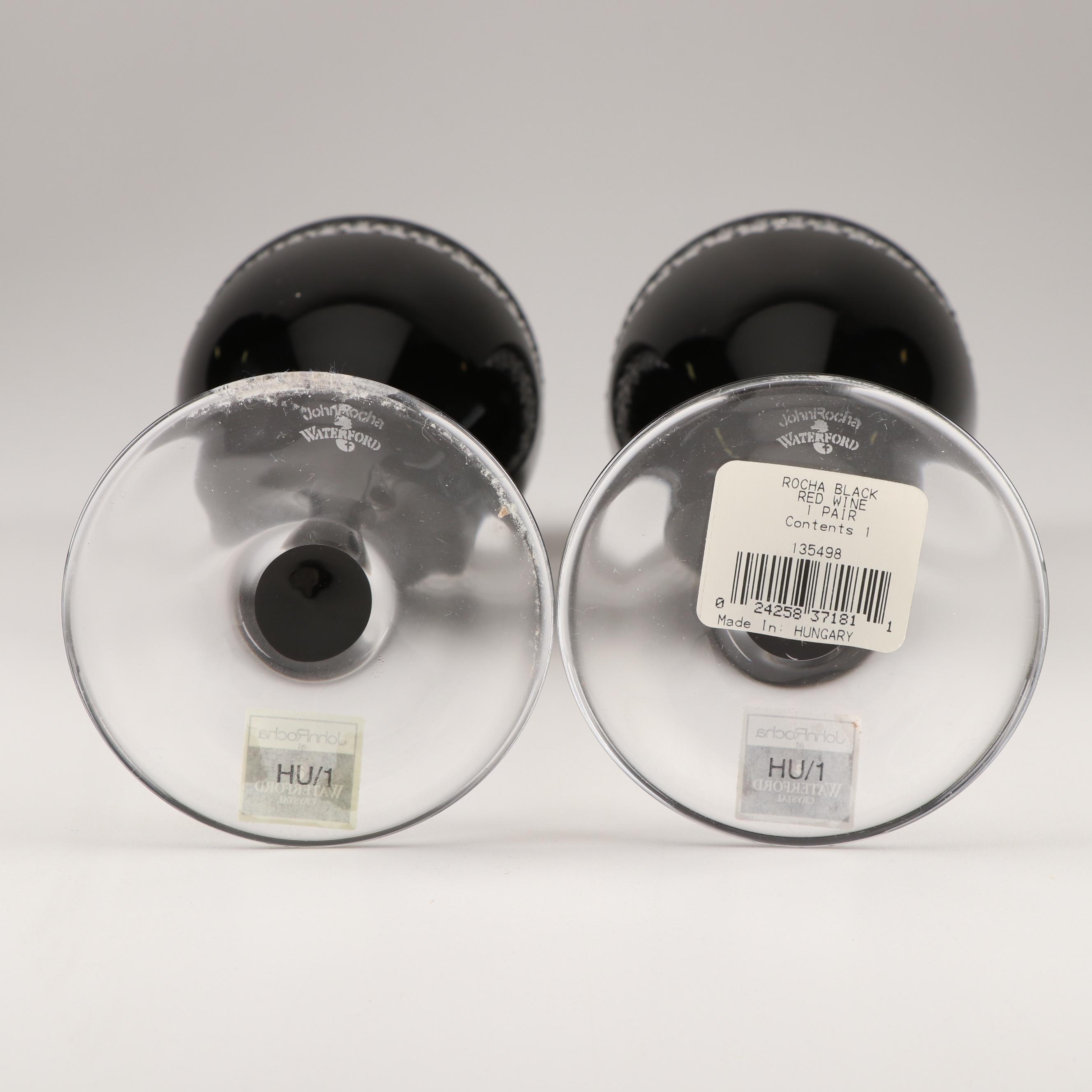 John Rocha at Waterford Crystal "Black Cut" Red Wine Glasses