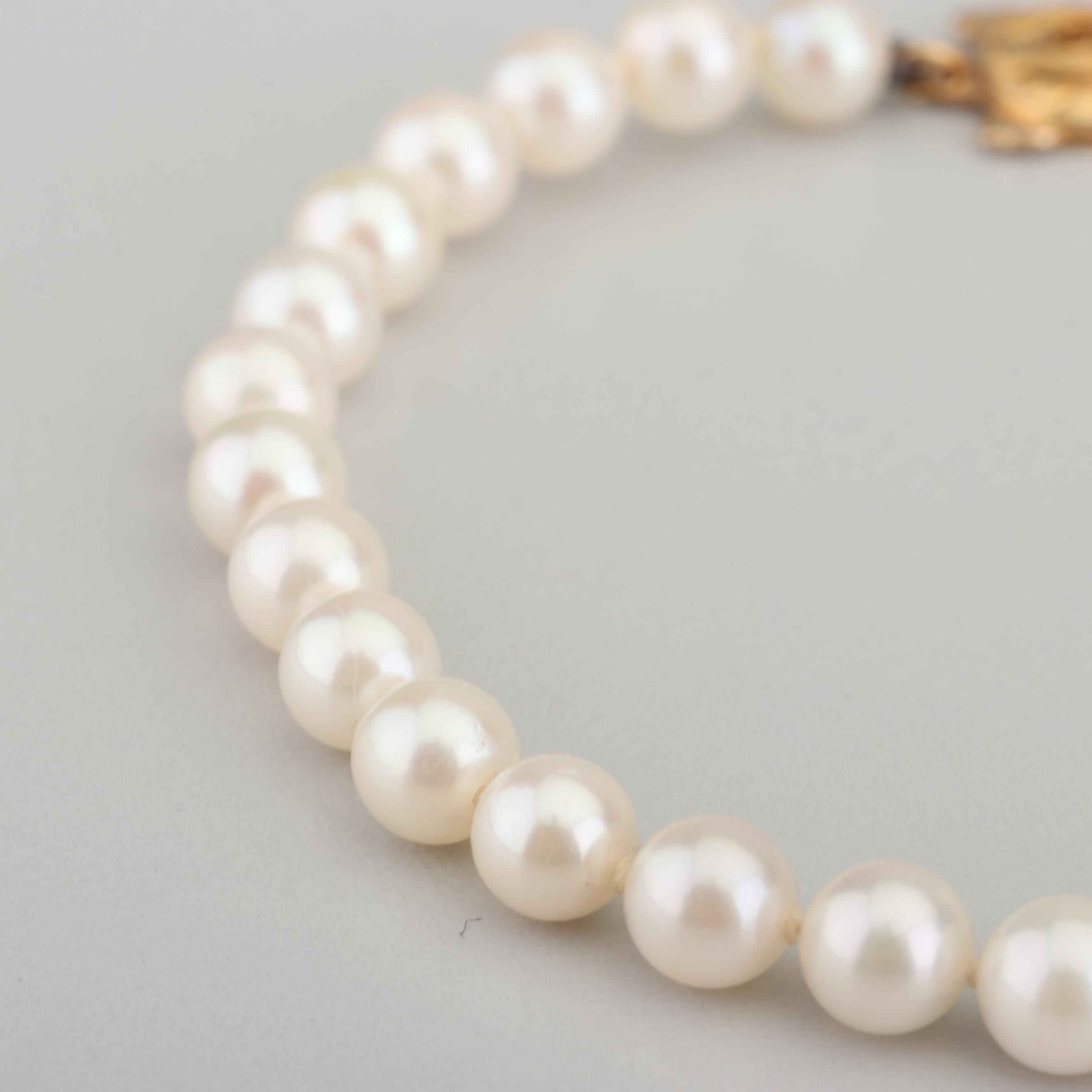 Mikimoto 18K Yellow Gold Saltwater Cultured Pearl Necklace and Bracelet