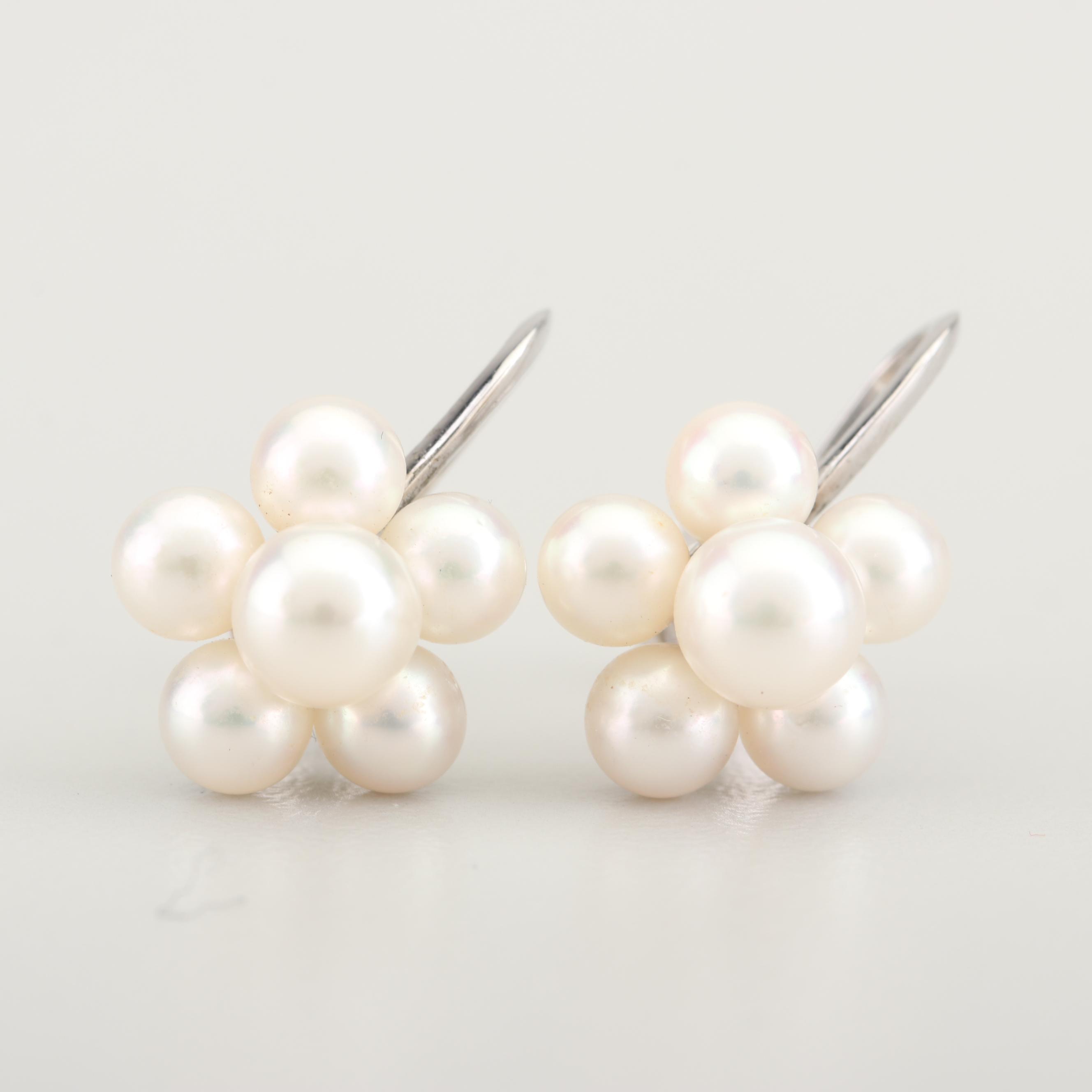 Mikimoto Sterling Silver Freshwater Cultured Pearl Ring and Earrings