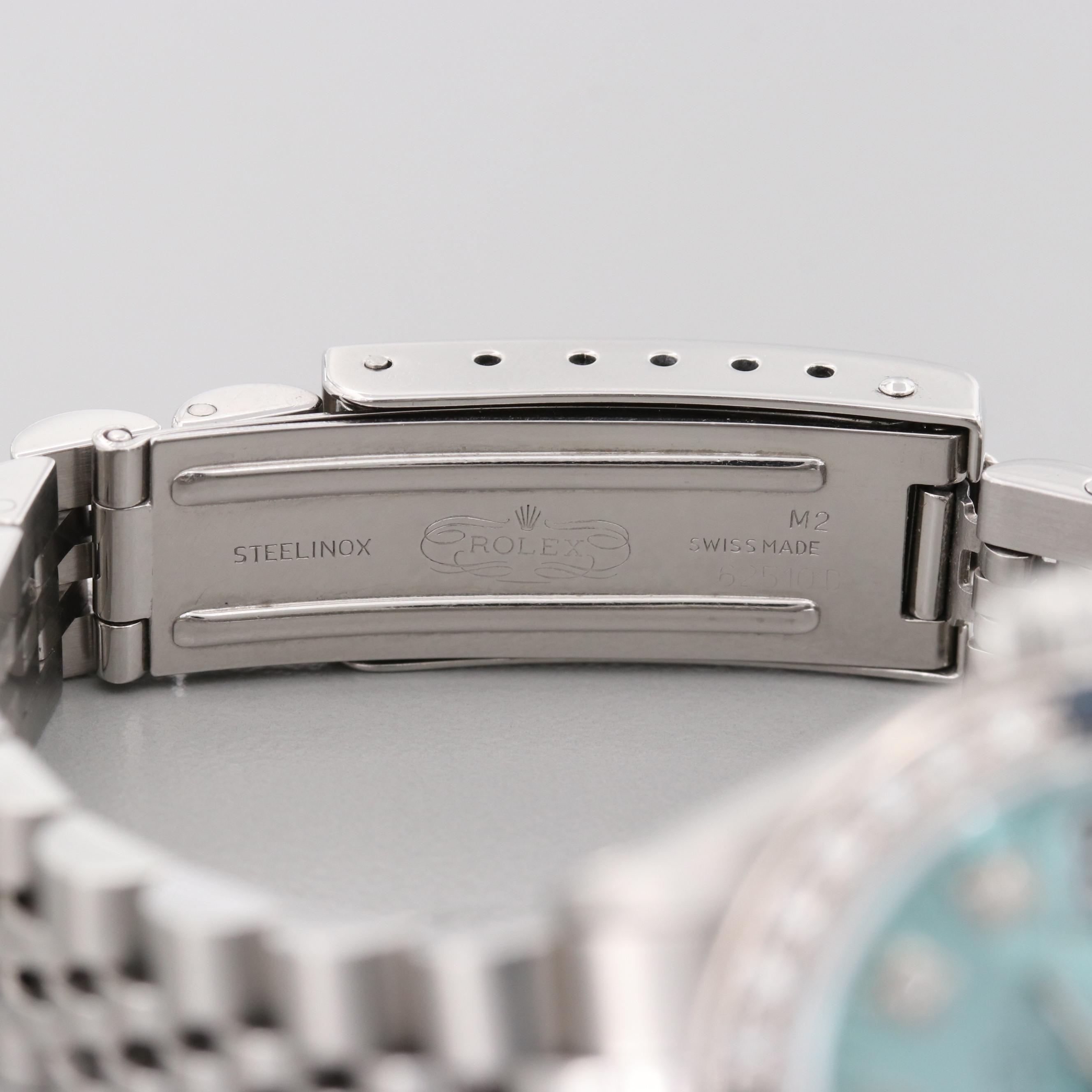 Rolex Datejust Stainless Steel Watch With Diamonds and Sapphires, 1978