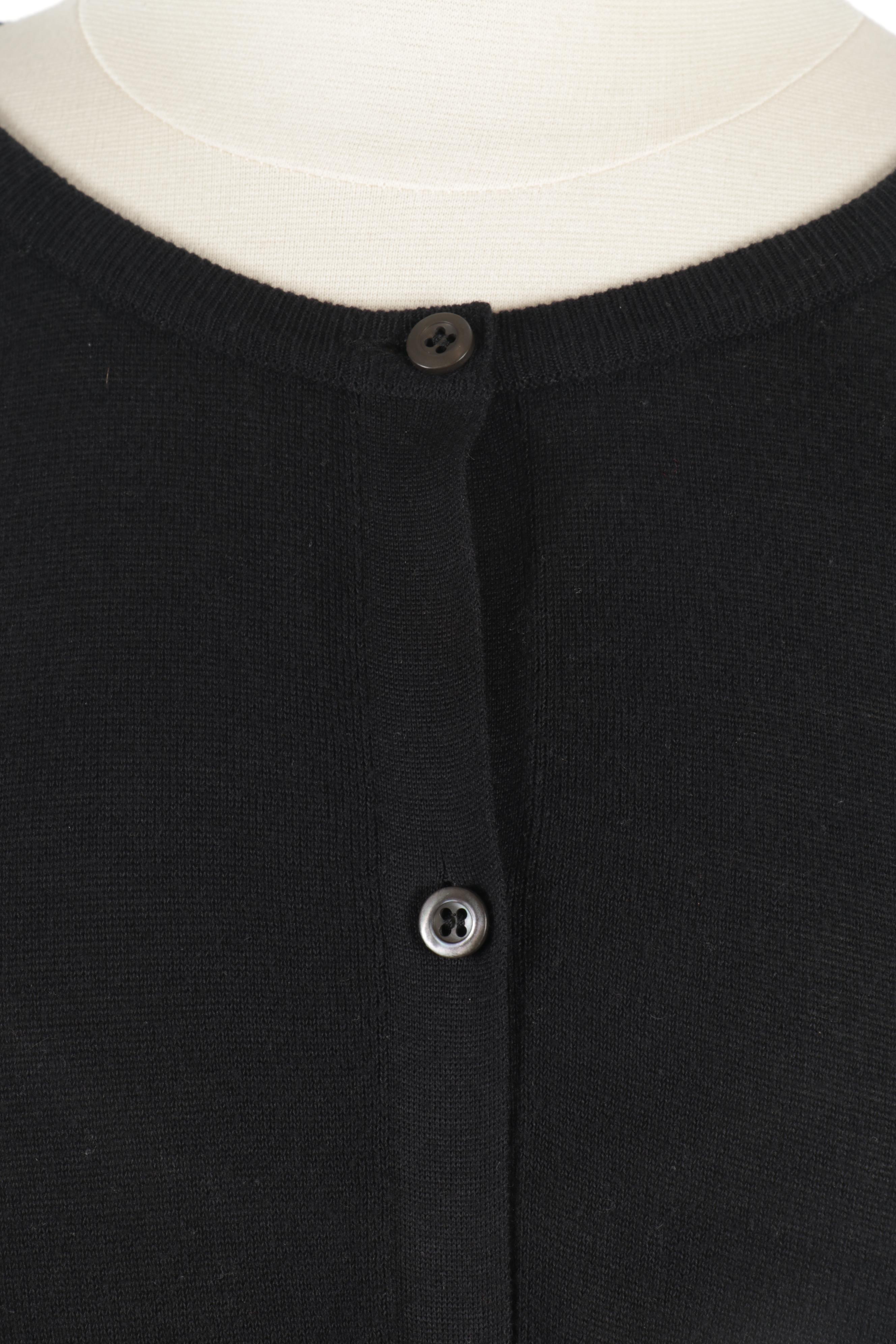 Women's Prada Black Knit Button-Front Short Sleeve Top, Made in Italy