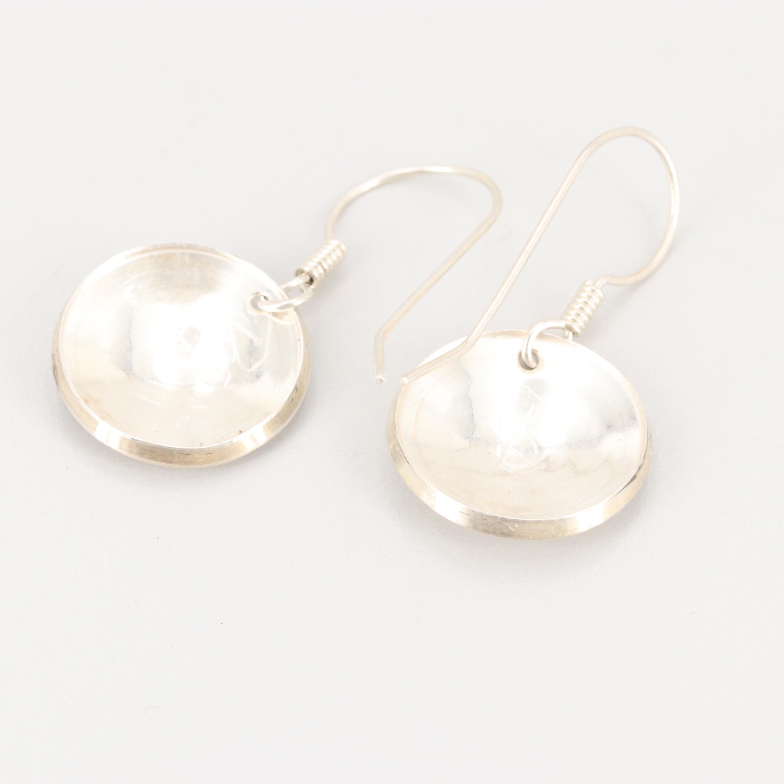 Michael Dorsa Fine Silver Engine Turned Earrings