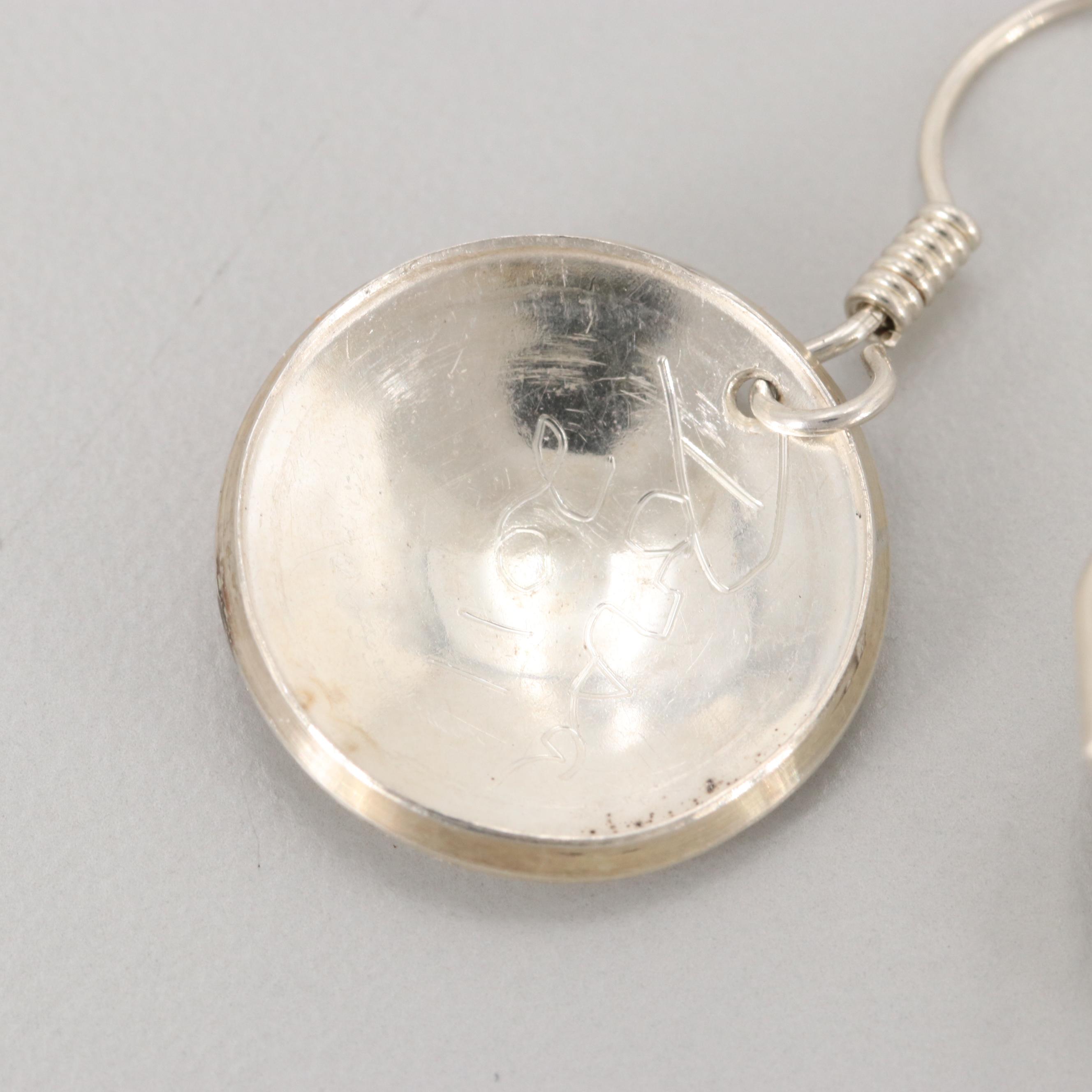 Michael Dorsa Fine Silver Engine Turned Earrings