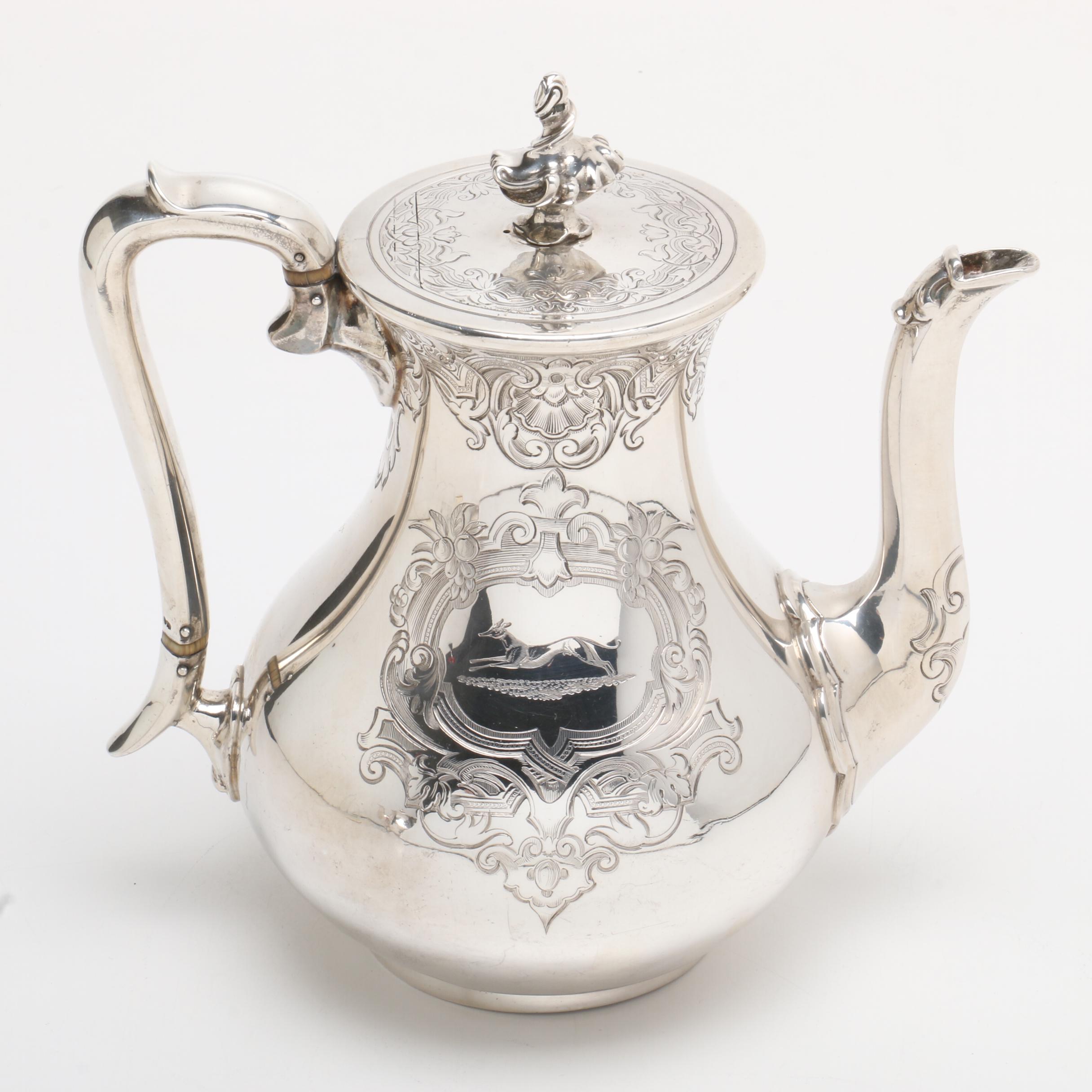 1854 Hunt & Roskell Late Storr & Mortimer Sterling Silver Coffee and Teapot