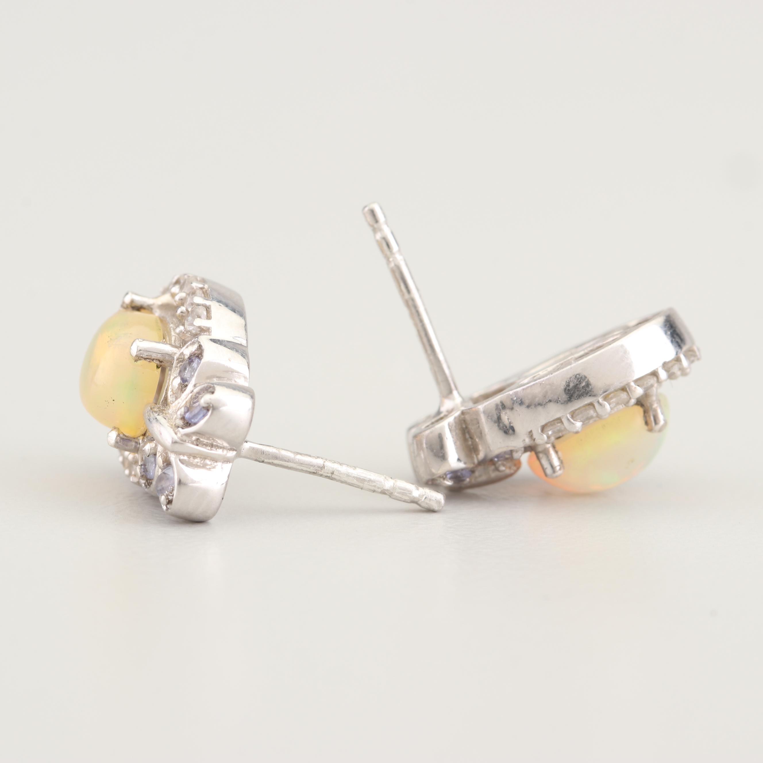 Sterling Silver Jelly Opal, Tanzanite, and Zircon Jewelry