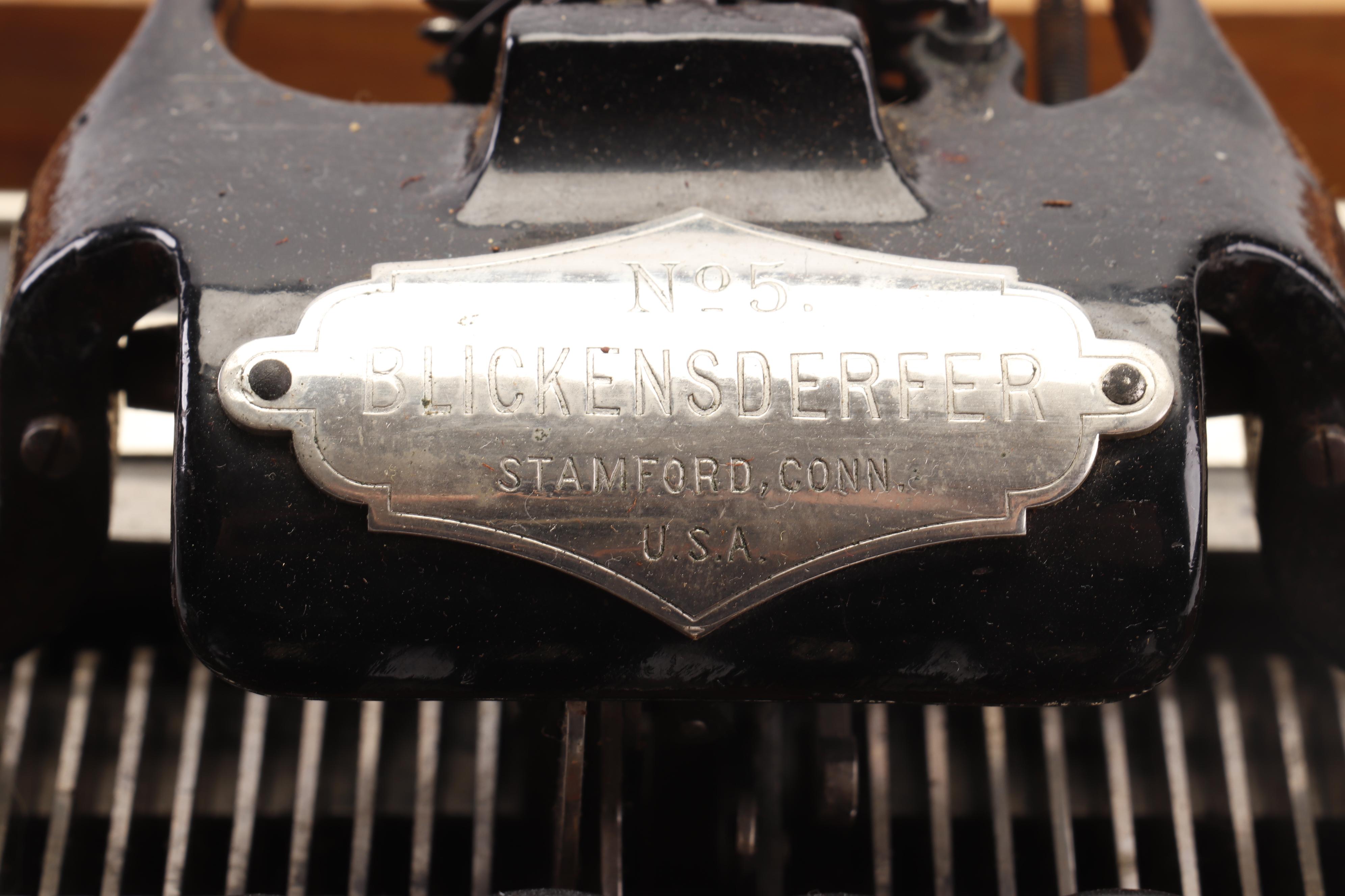 Blickensderfer No. 5 Typewriter, circa 1895, with Reading Glasses