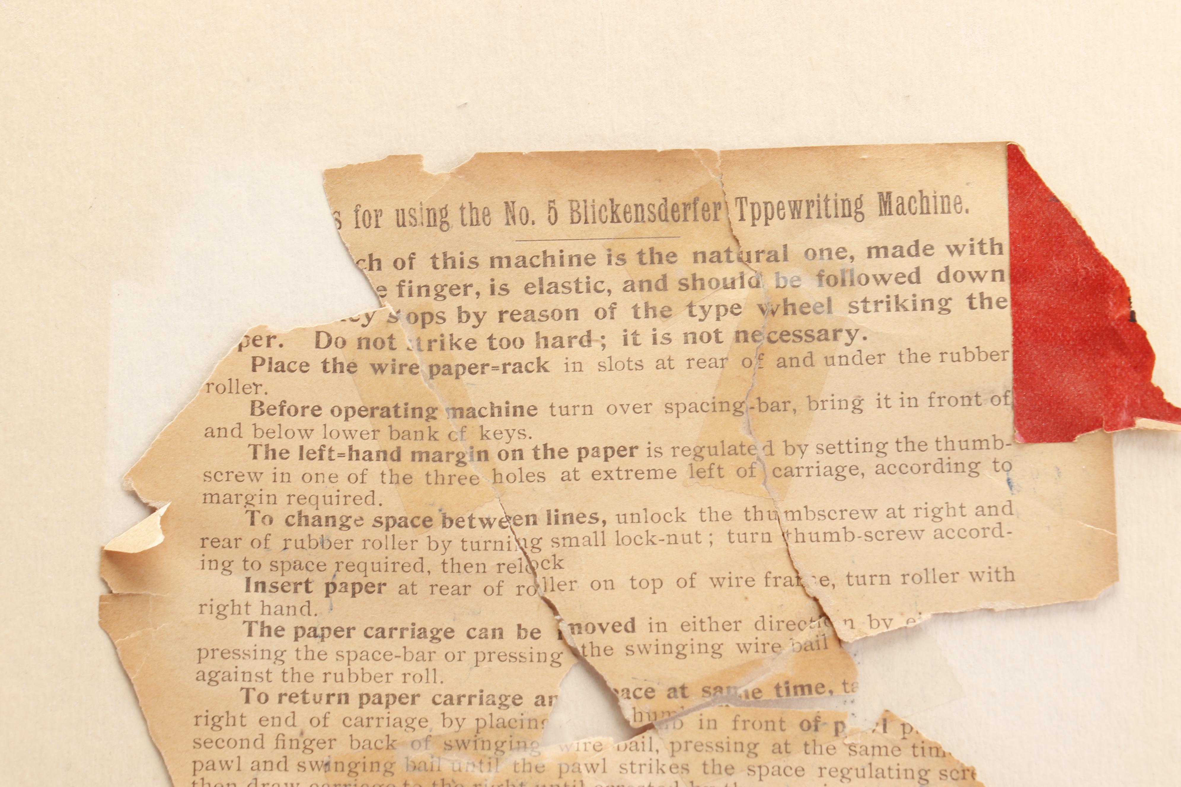 Blickensderfer No. 5 Typewriter, circa 1895, with Reading Glasses