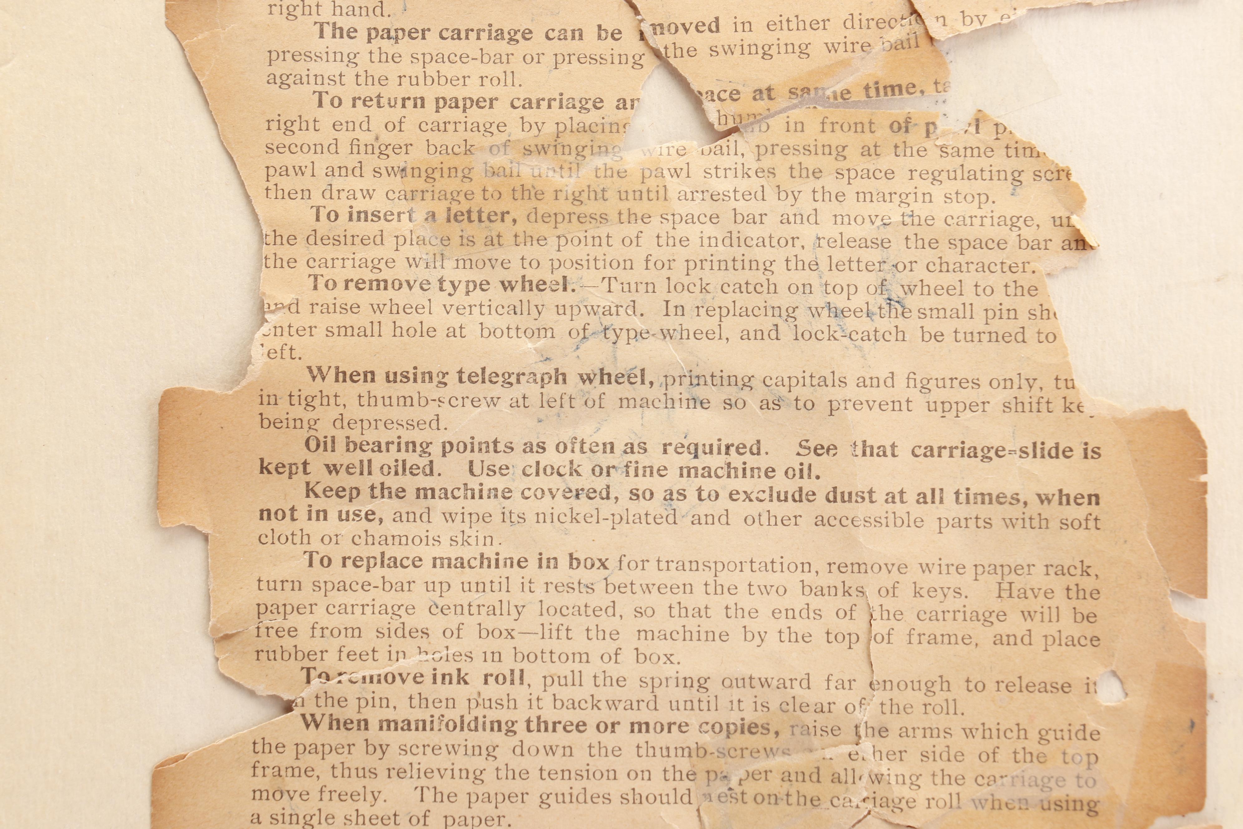 Blickensderfer No. 5 Typewriter, circa 1895, with Reading Glasses