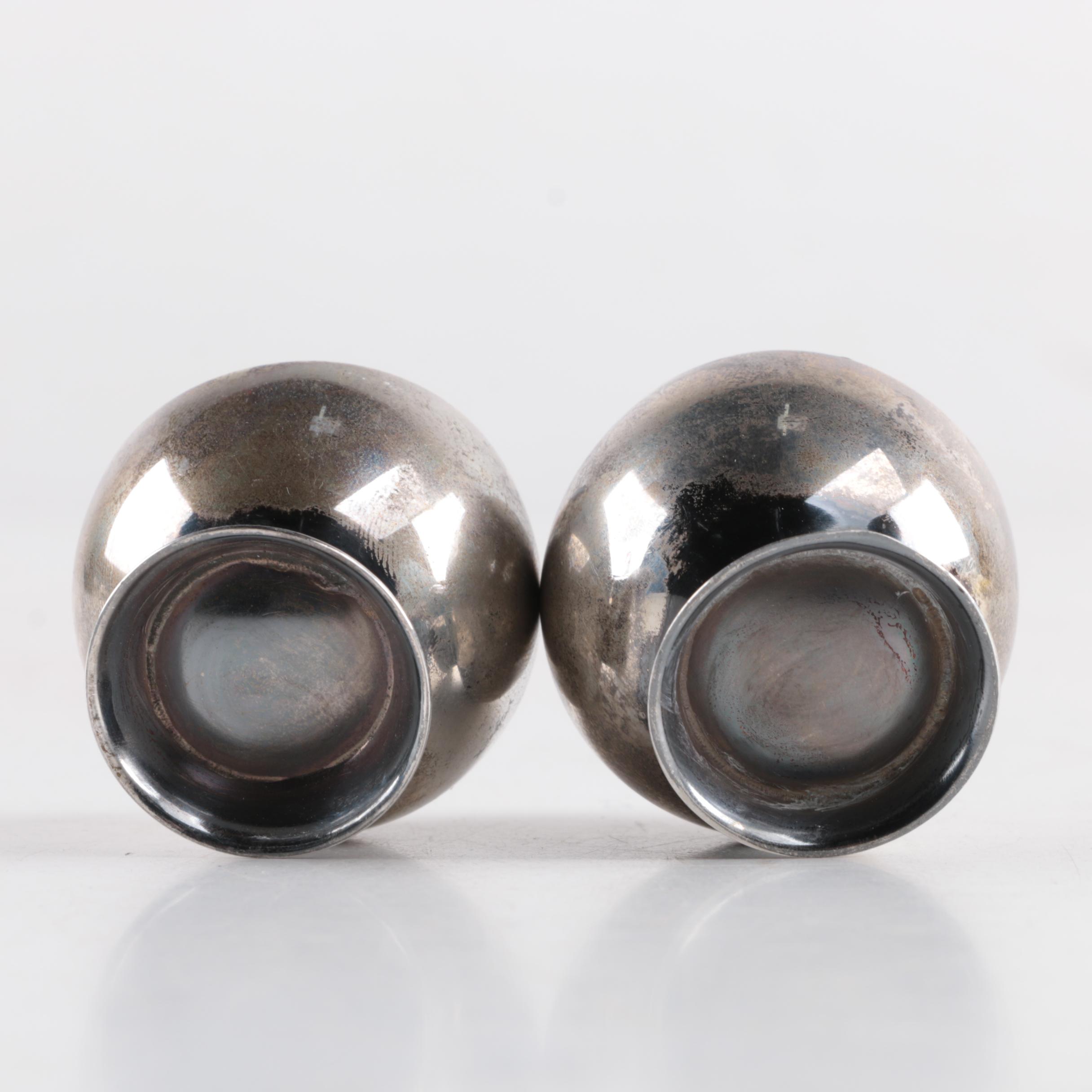 Hermann Bauer Mid Century Modern 835 Silver Open Salt Cellars, Circa 1930