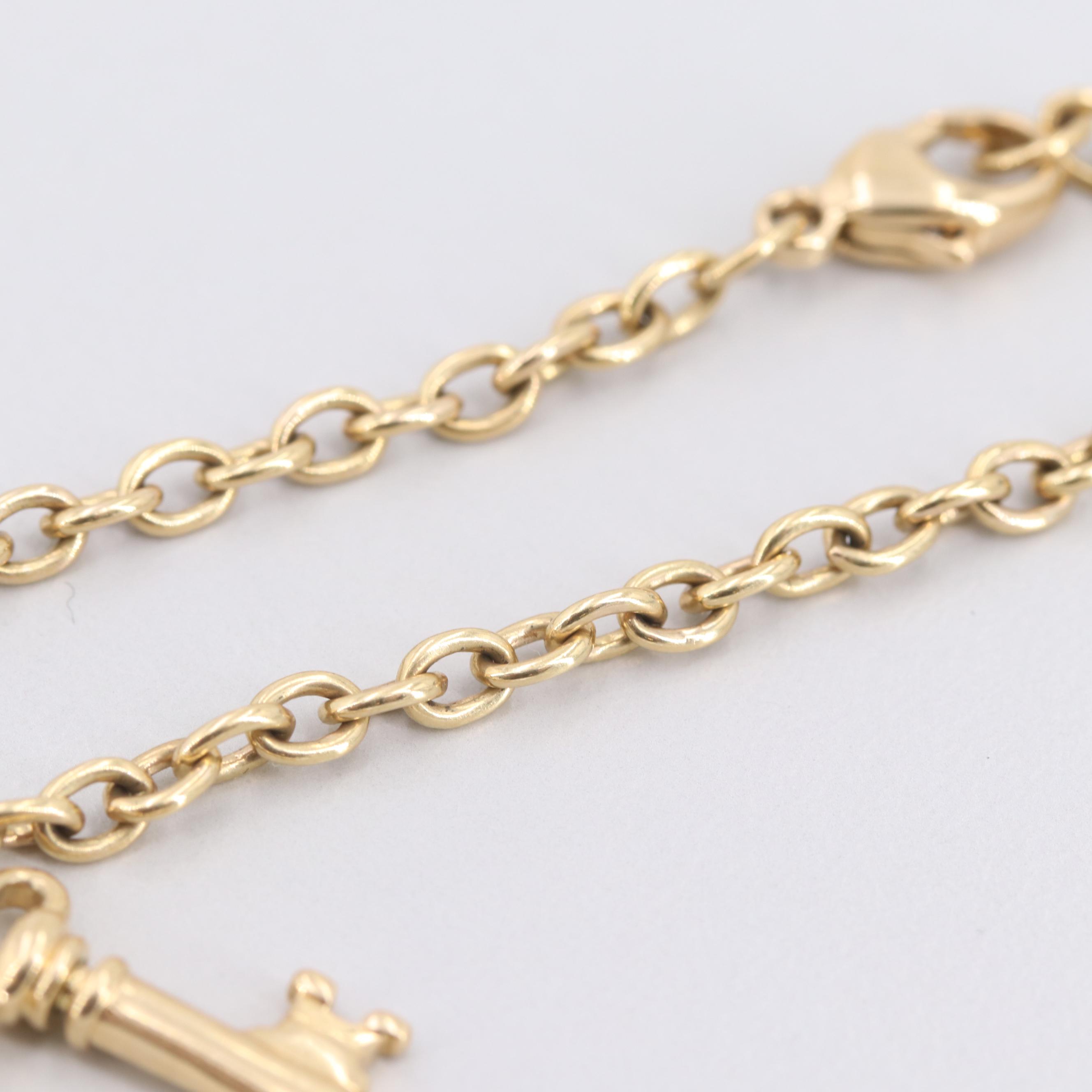 Tiffany & Co. 18K Yellow Gold Heart Lock and Key Bracelet