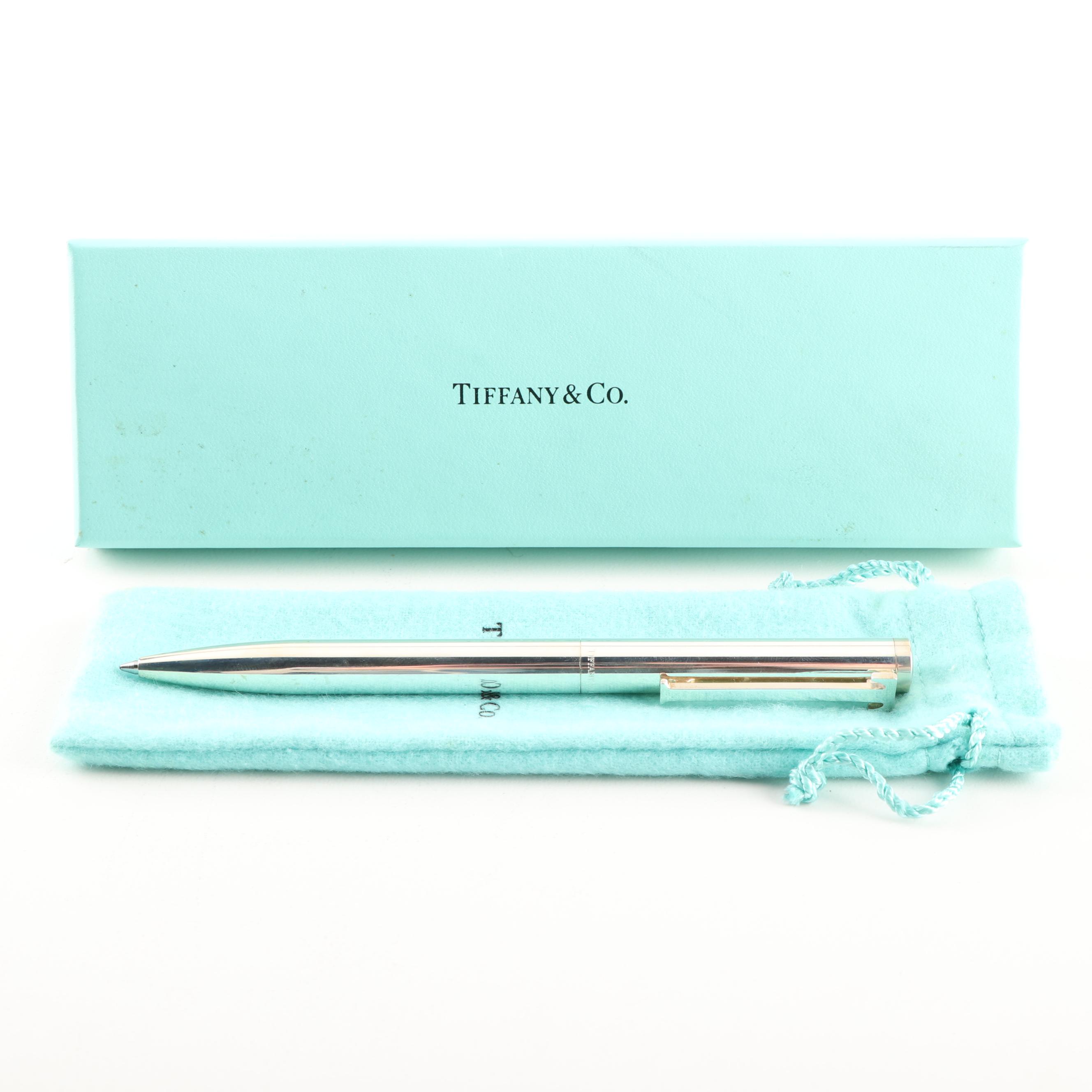Tiffany & Co. Sterling Silver Executive T-Clip Ballpoint Pen