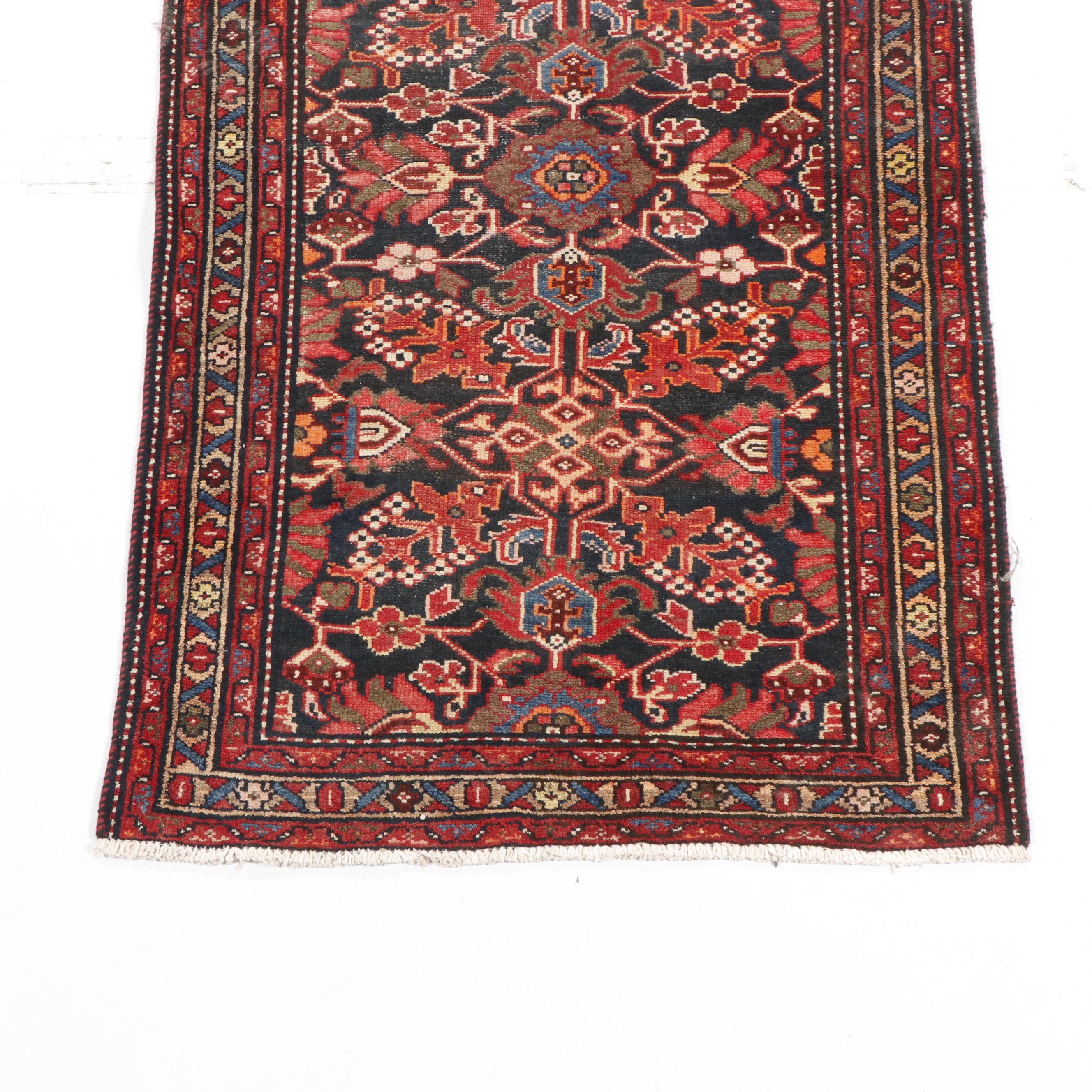 Hand-Knotted Hamedan Wool Runner