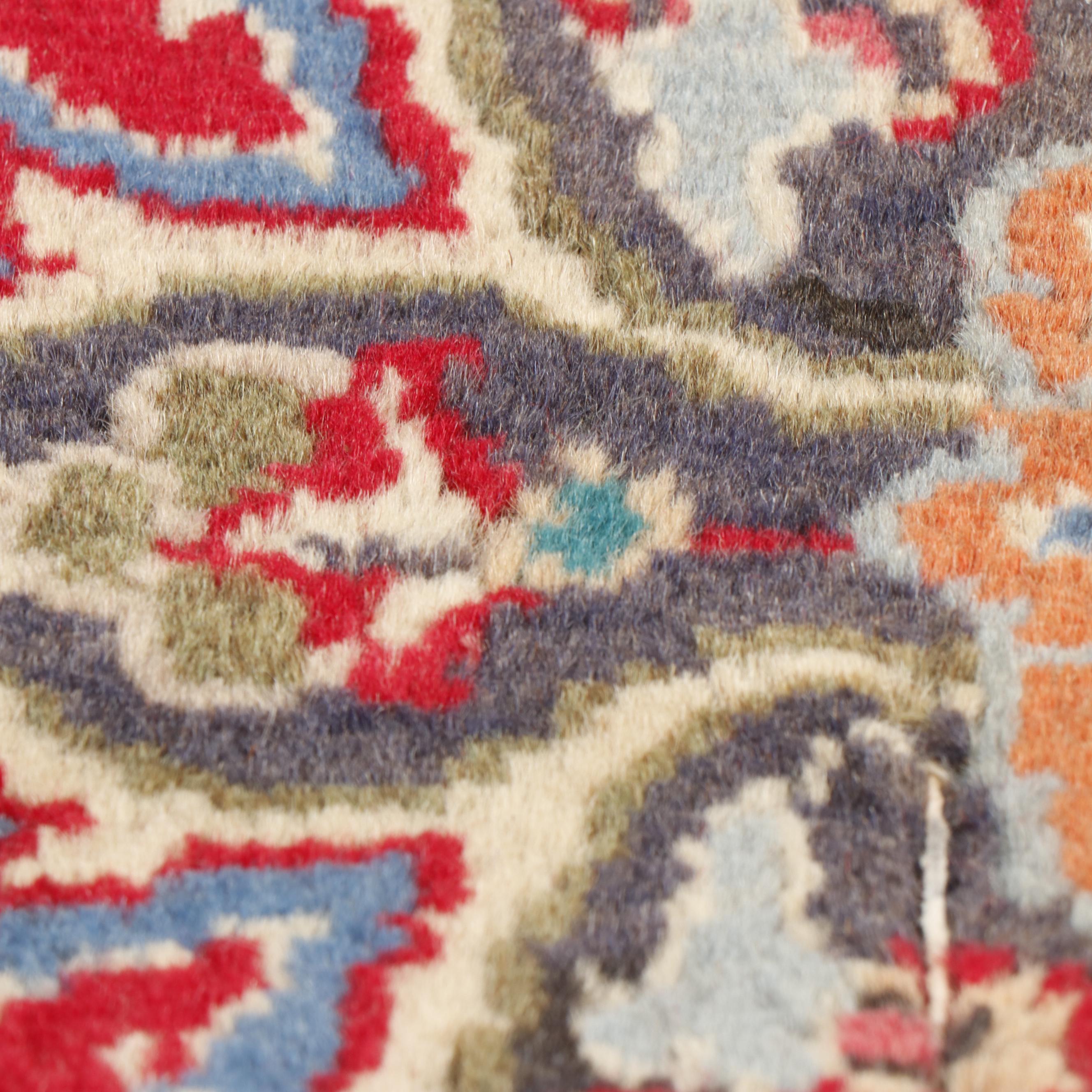 Hand-Knotted Mashhad Floral Wool Runner