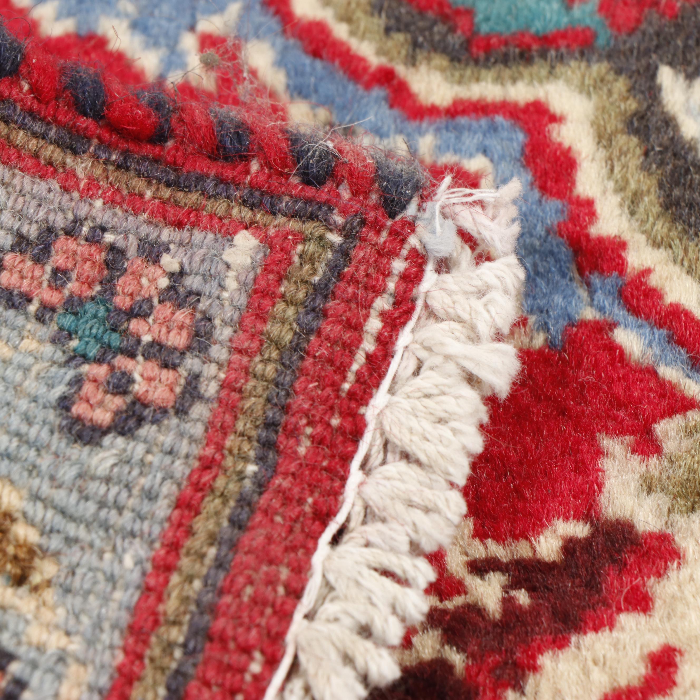 Hand-Knotted Mashhad Floral Wool Runner