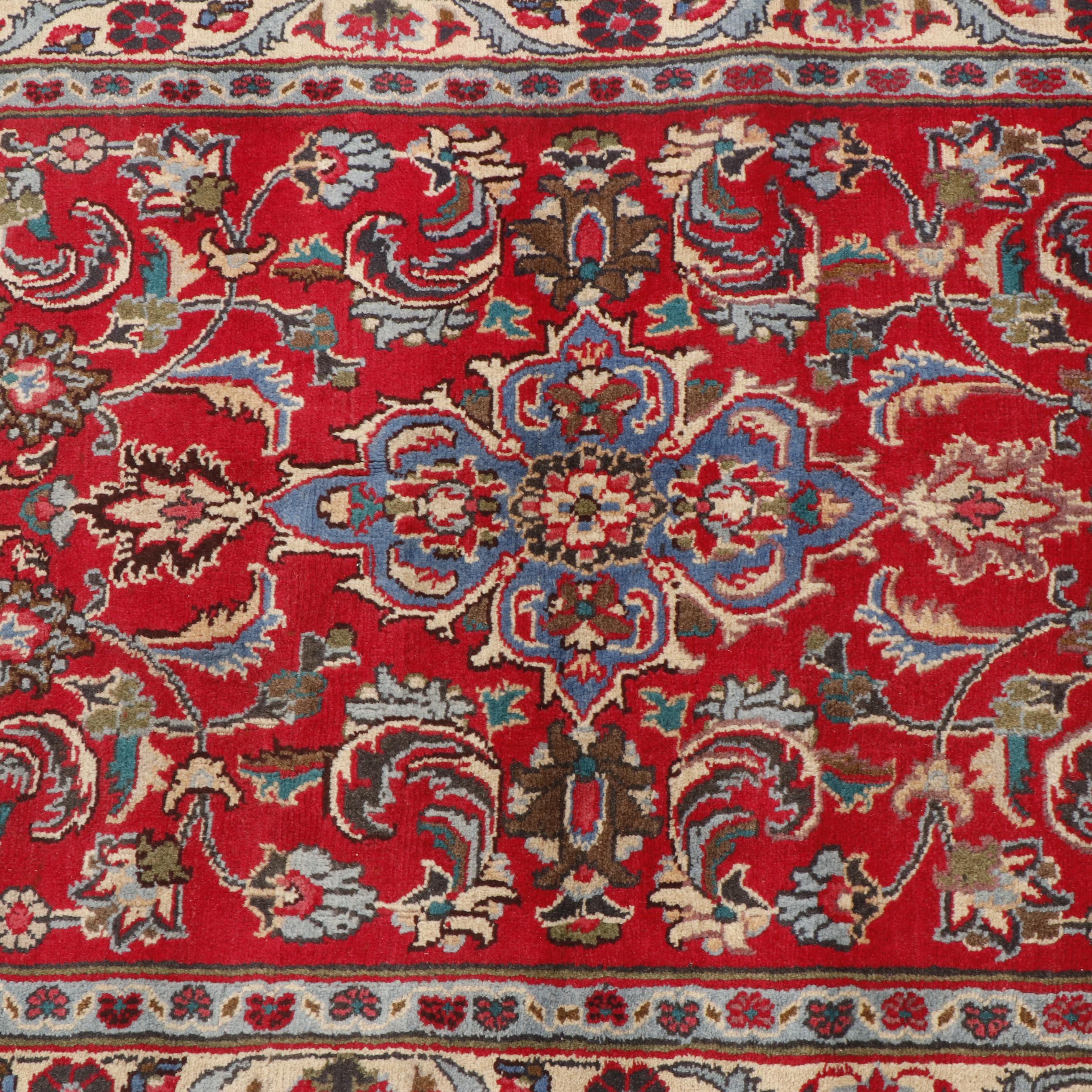 Hand-Knotted Mashhad Floral Wool Runner