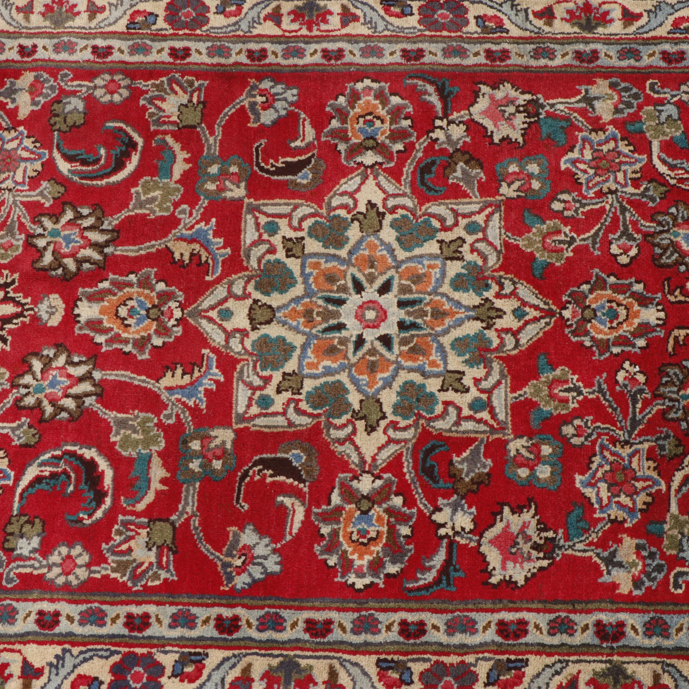 Hand-Knotted Mashhad Floral Wool Runner