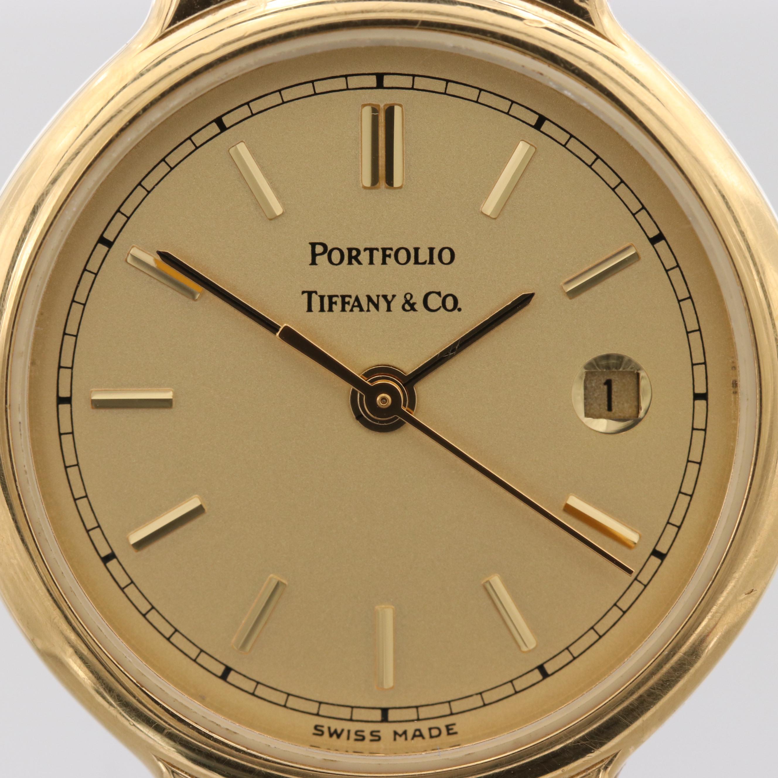 Tiffany & Co. Portfolio Gold Tone Quartz Watch
