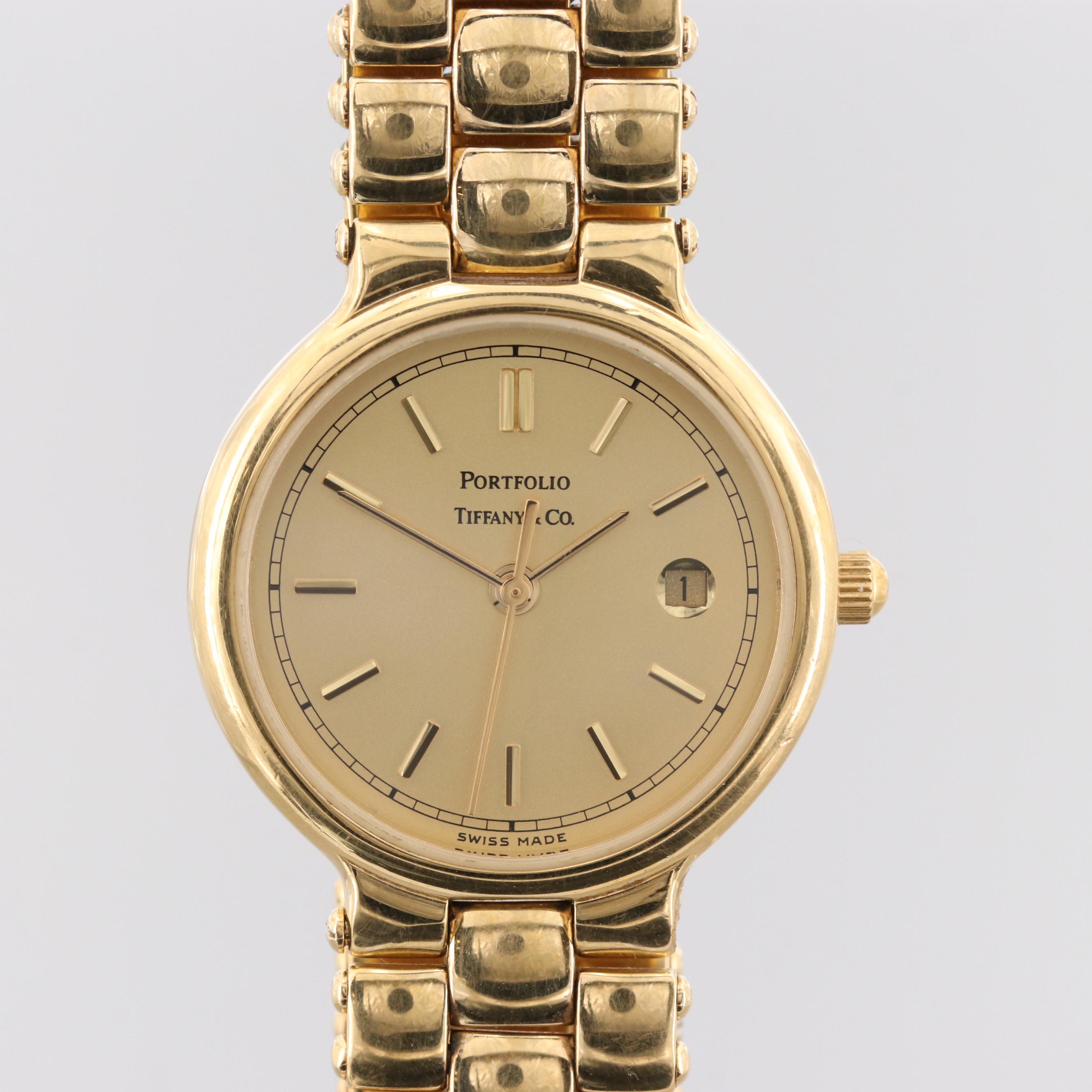 Tiffany & Co. Portfolio Gold Tone Quartz Watch