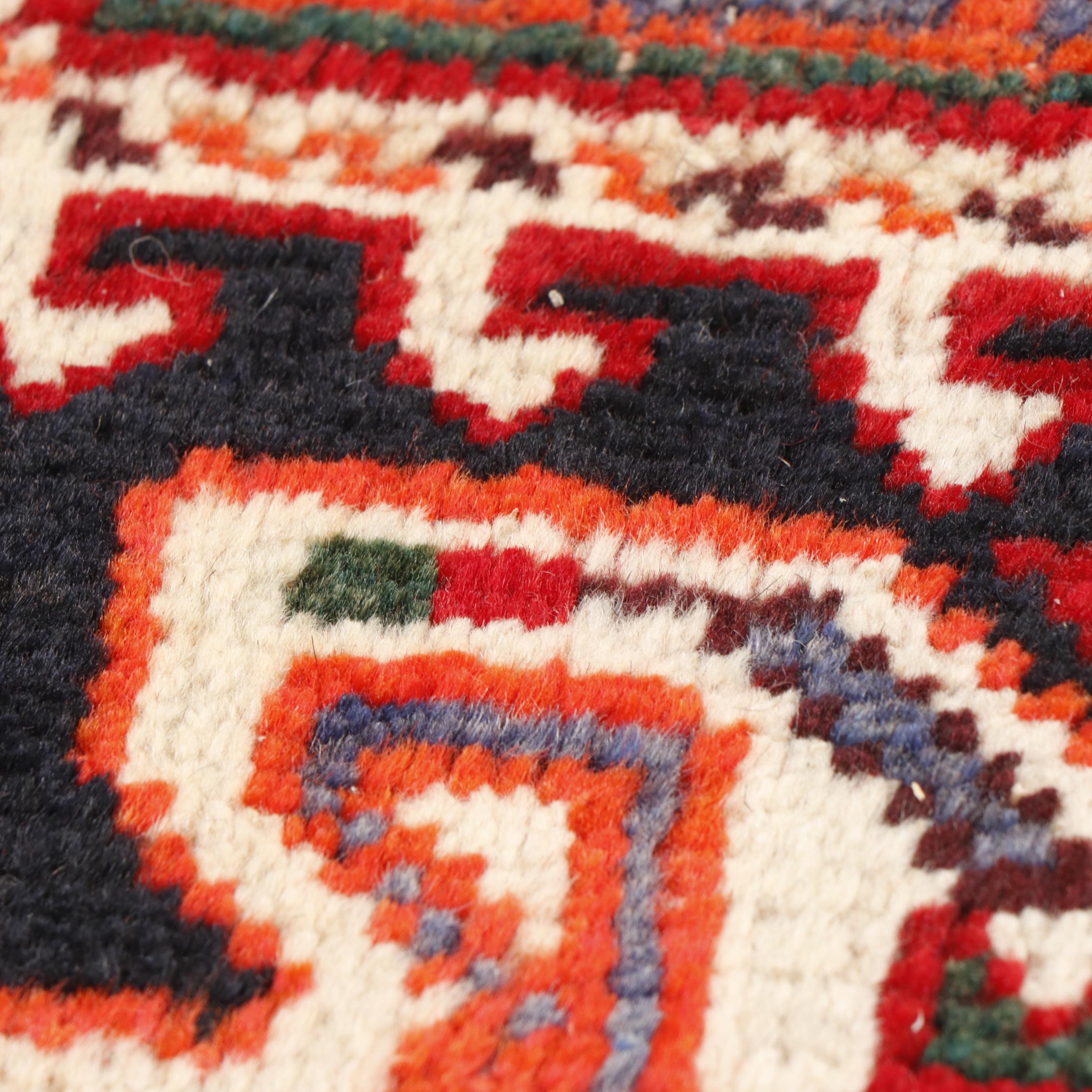 Hand-Knotted Shirvan Pictorial Wool Rug