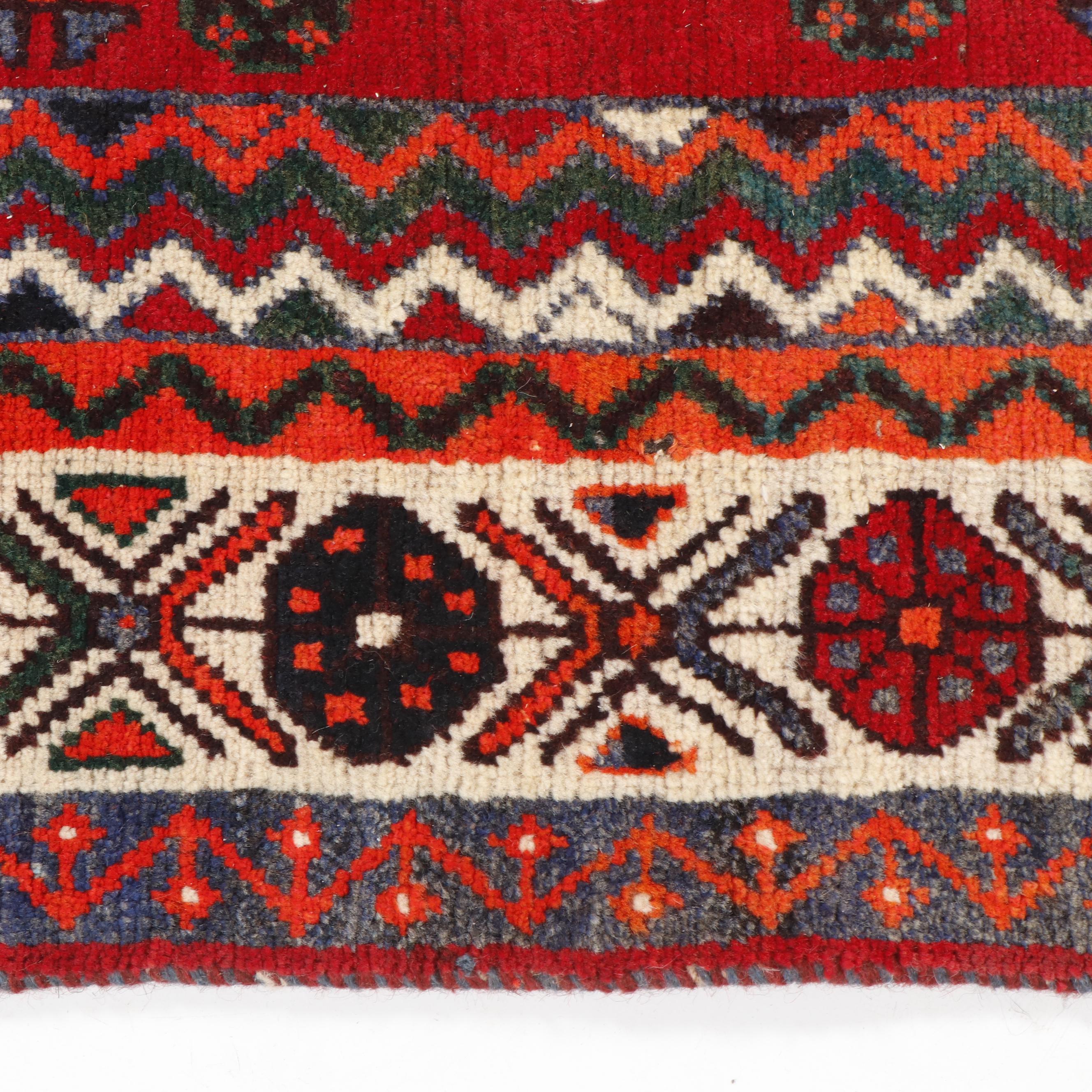 Hand-Knotted Shirvan Pictorial Wool Rug