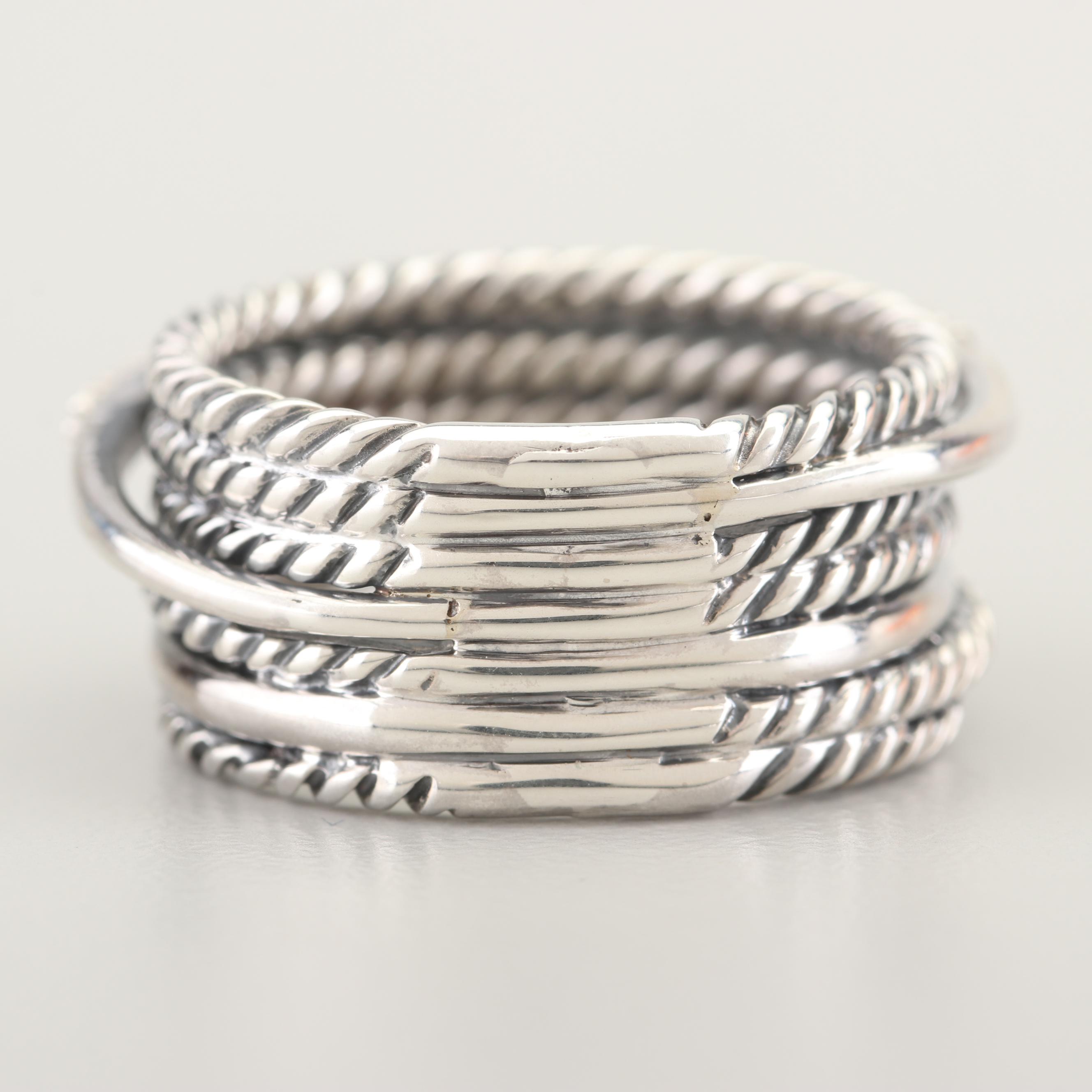 David Yurman Sterling Silver Diamond Ring