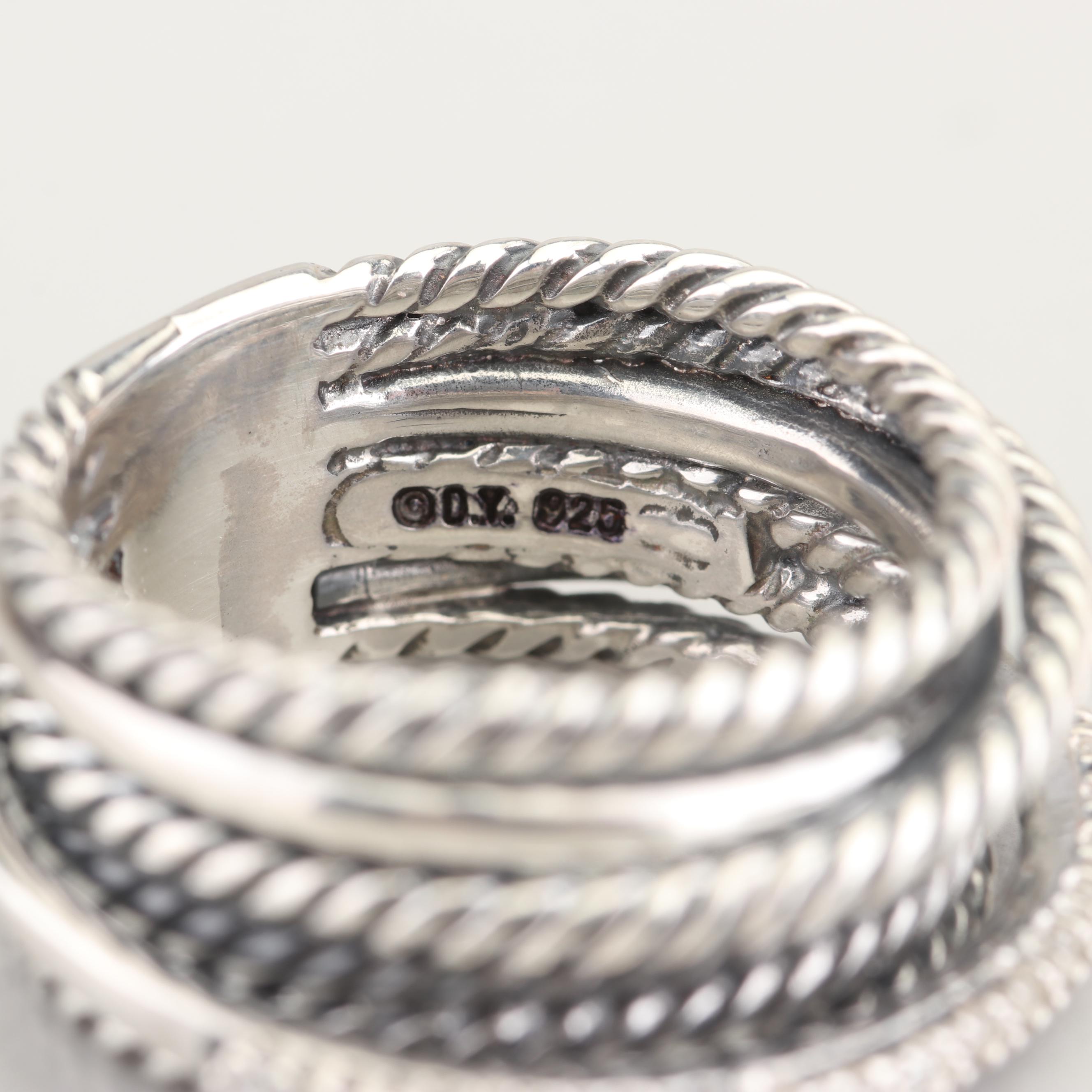 David Yurman Sterling Silver Diamond Ring
