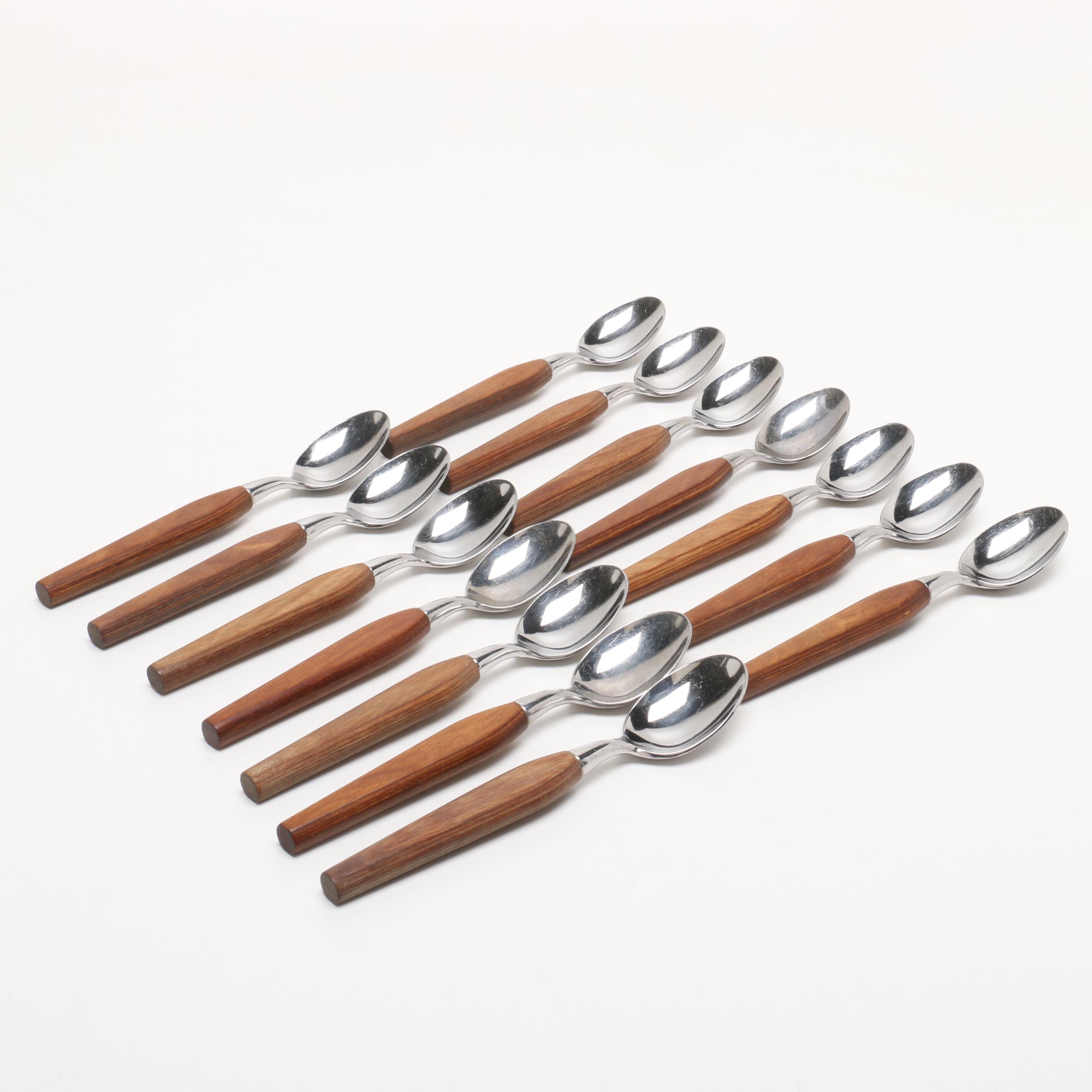 Danish Modern Teak and Stainless Steel Flatware