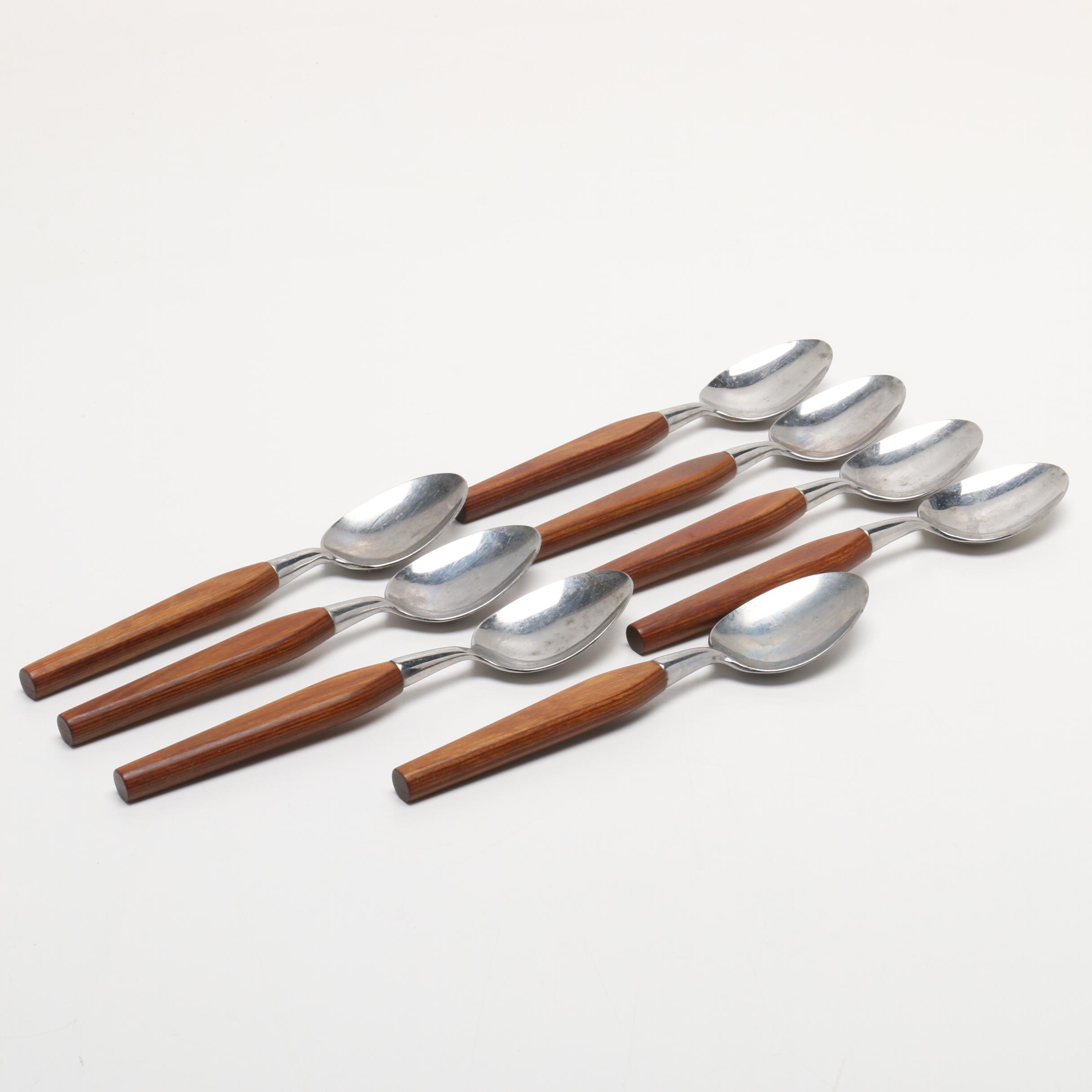 Danish Modern Teak and Stainless Steel Flatware