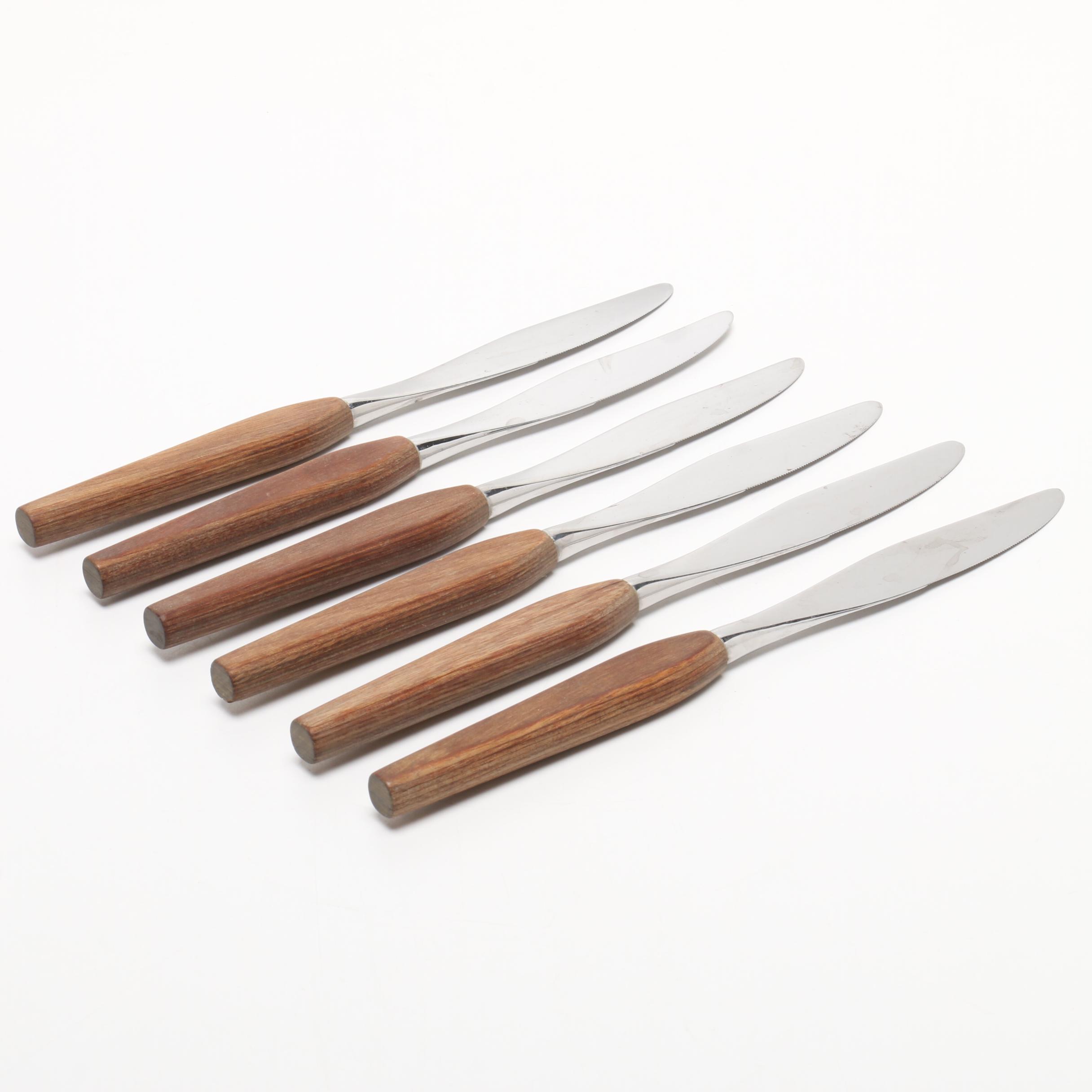 Danish Modern Teak and Stainless Steel Flatware