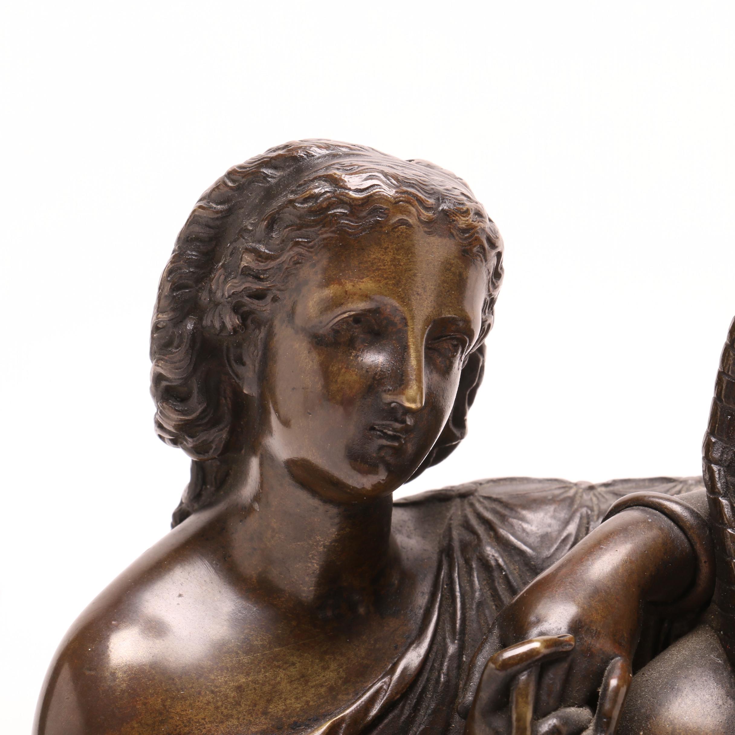 Duchoiselle 19th Century Cast Bronze Sculpture "La Leçon D'Astronomie"