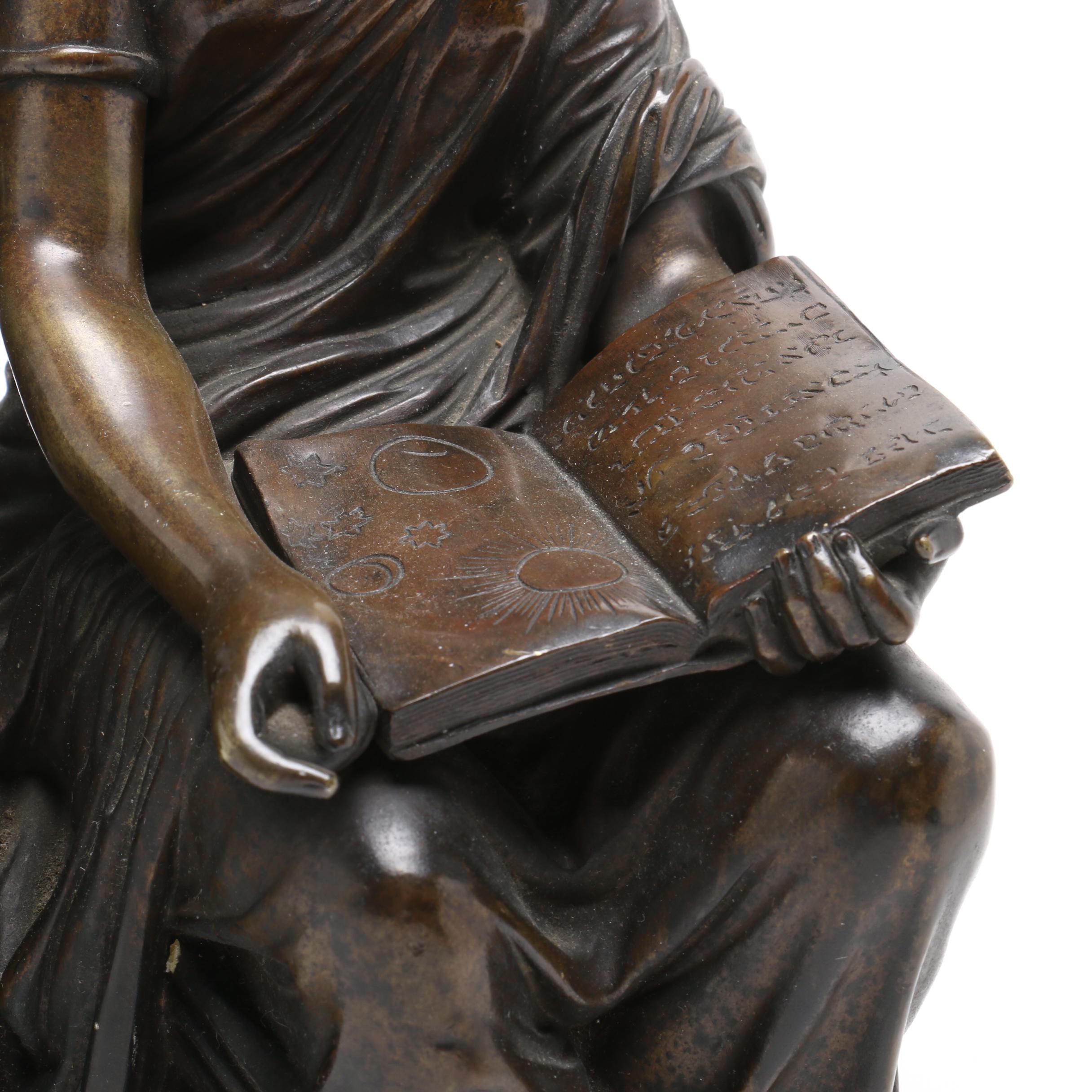 Duchoiselle 19th Century Cast Bronze Sculpture "La Leçon D'Astronomie"