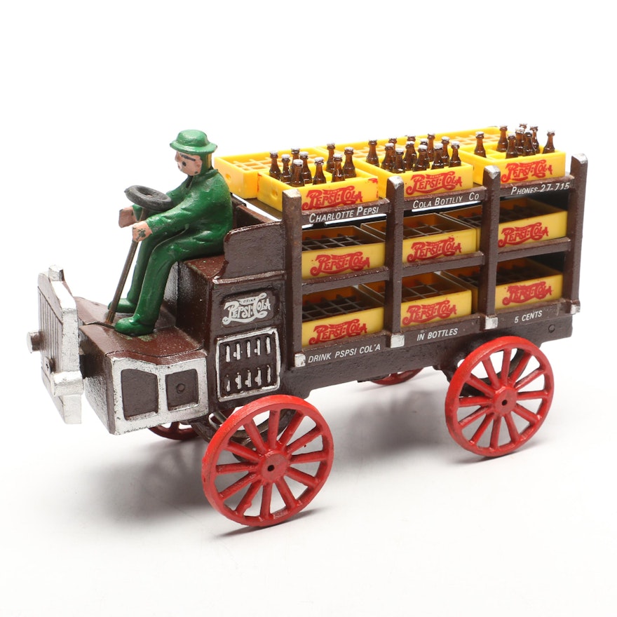 Vintage Reproduction Cast Iron Pepsi Cola Wagon