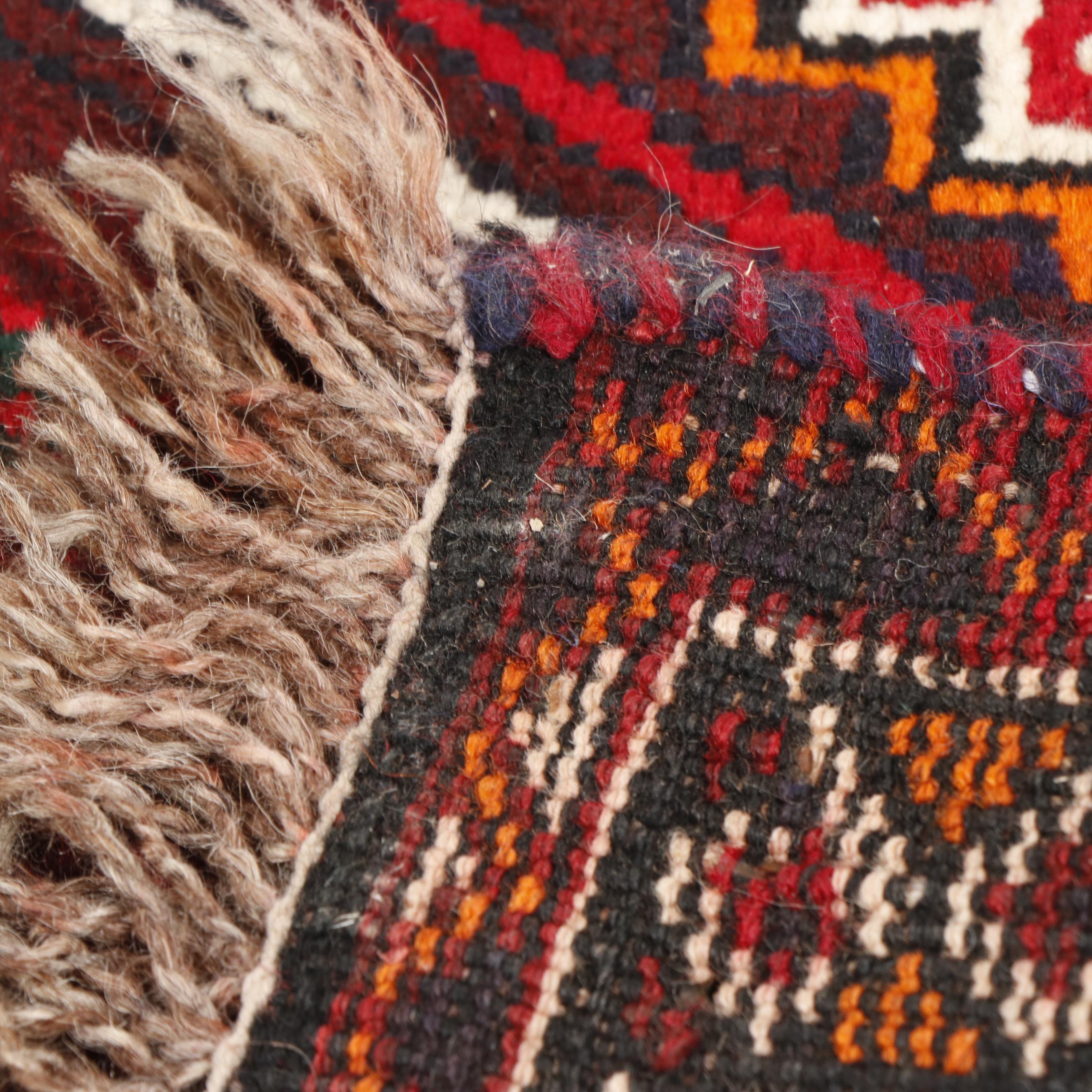 Hand-Knotted Qashqai Wool Pictorial Area Rug
