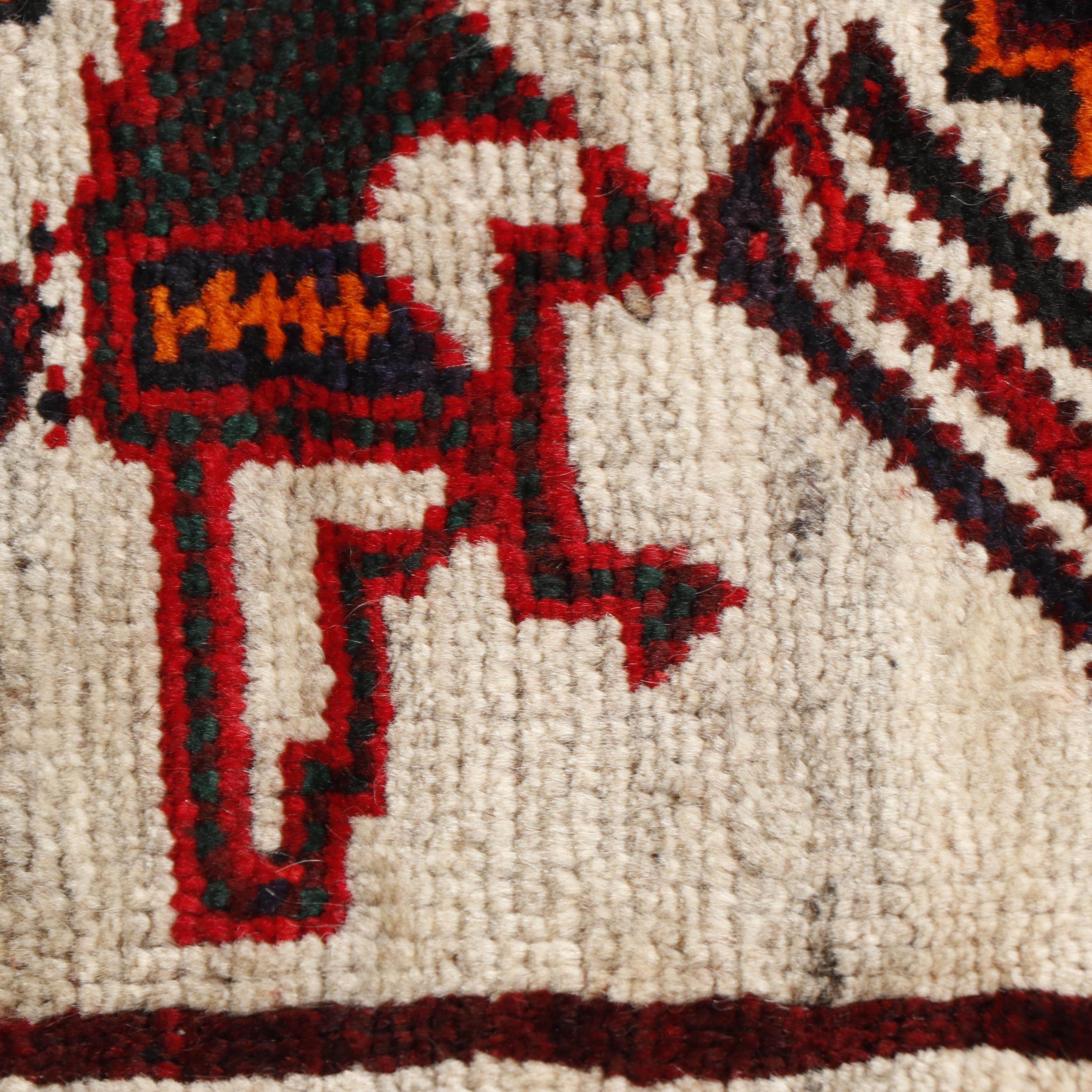 Hand-Knotted Qashqai Wool Pictorial Area Rug