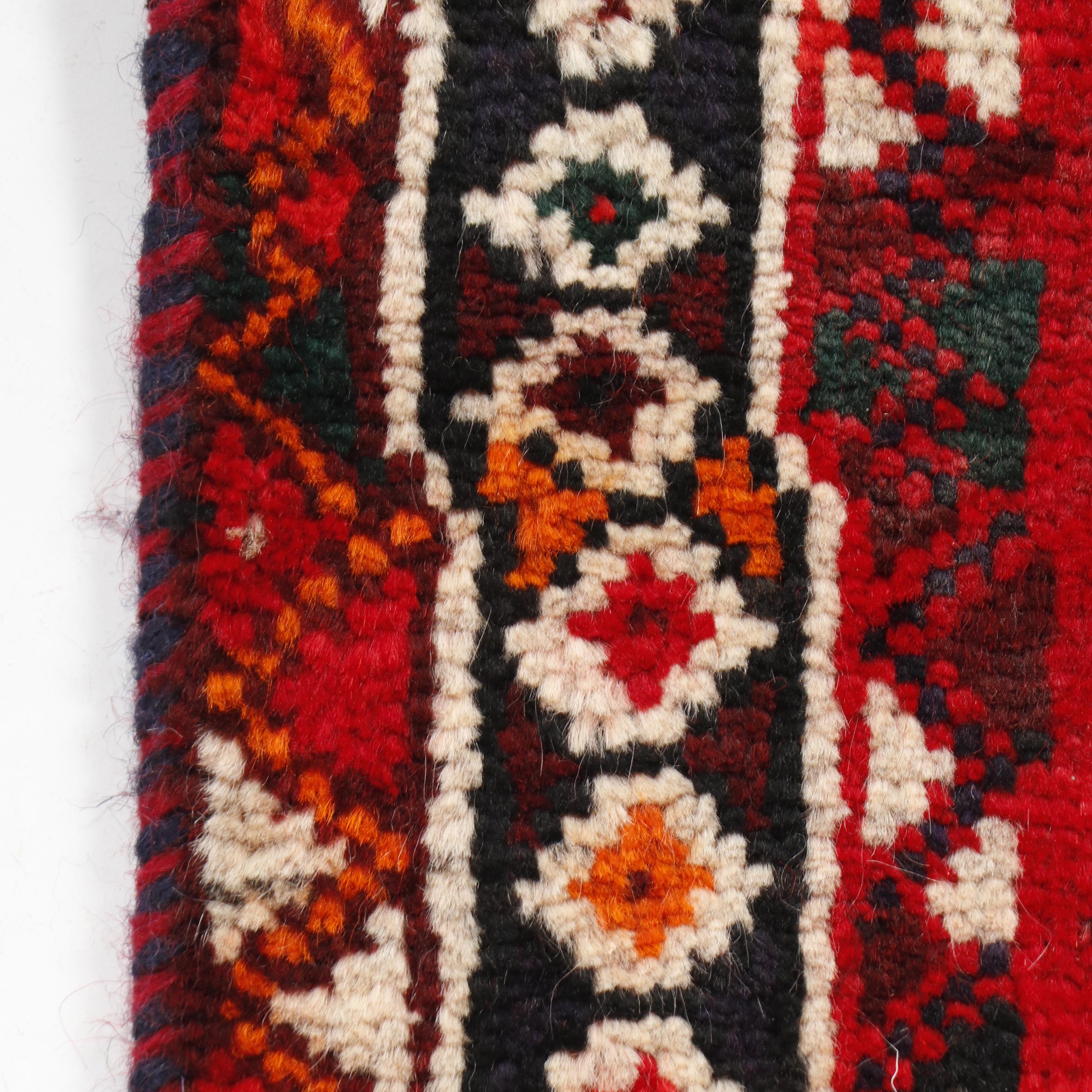 Hand-Knotted Qashqai Wool Pictorial Area Rug